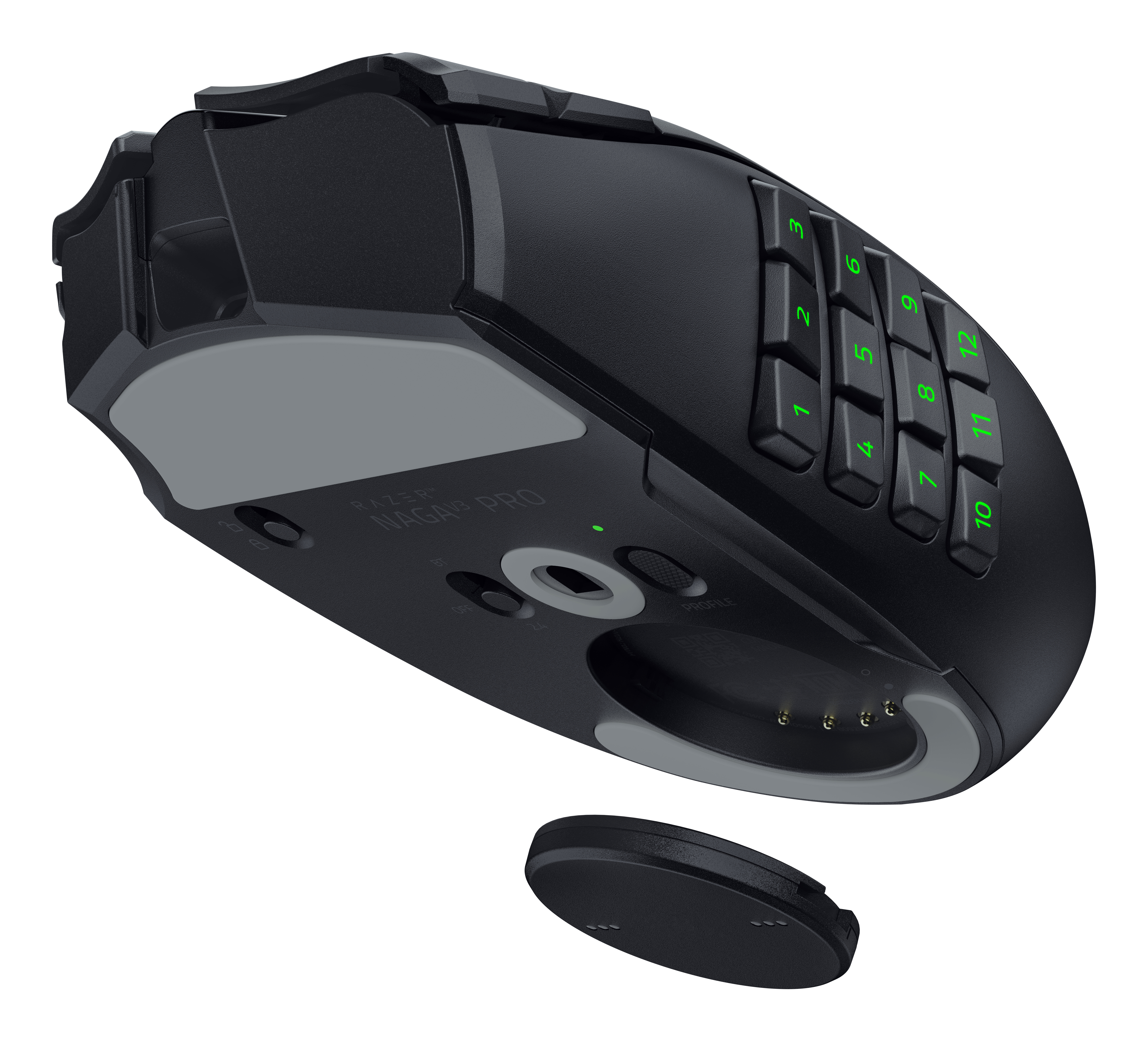 Razer Naga V3 Pro, Rechts, Optisch, RF Wireless + Bluetooth + USB Type-C, 50000 DPI, Schwarz