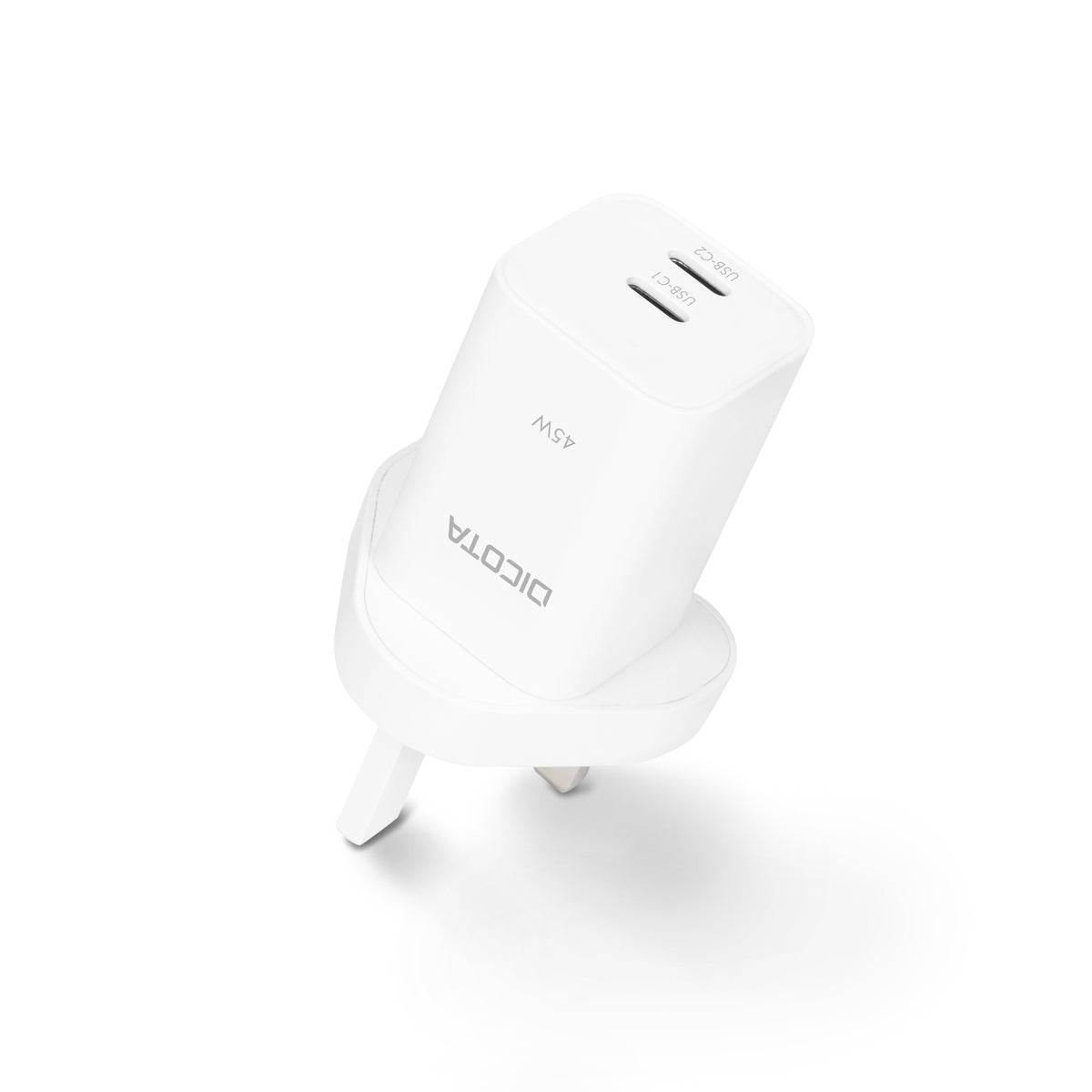 Dicota Netzteil - GaN - 45 watt - PD 3.0 - 2 Ausgabeanschlussstellen (USB-C)