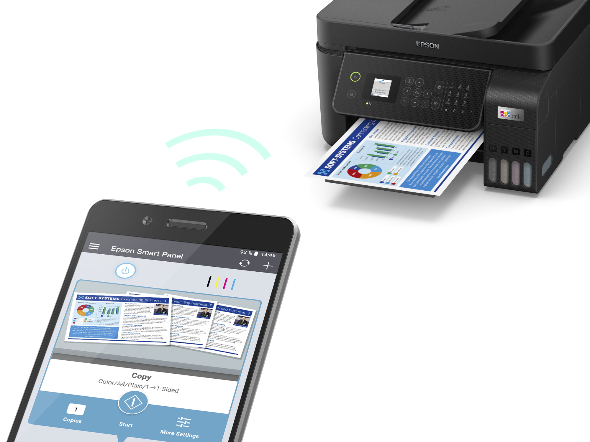 Epson EcoTank ET-4800 - Multifunktionsdrucker - Farbe - Tintenstrahl - wiederbefüllbar - A4 (Medien)