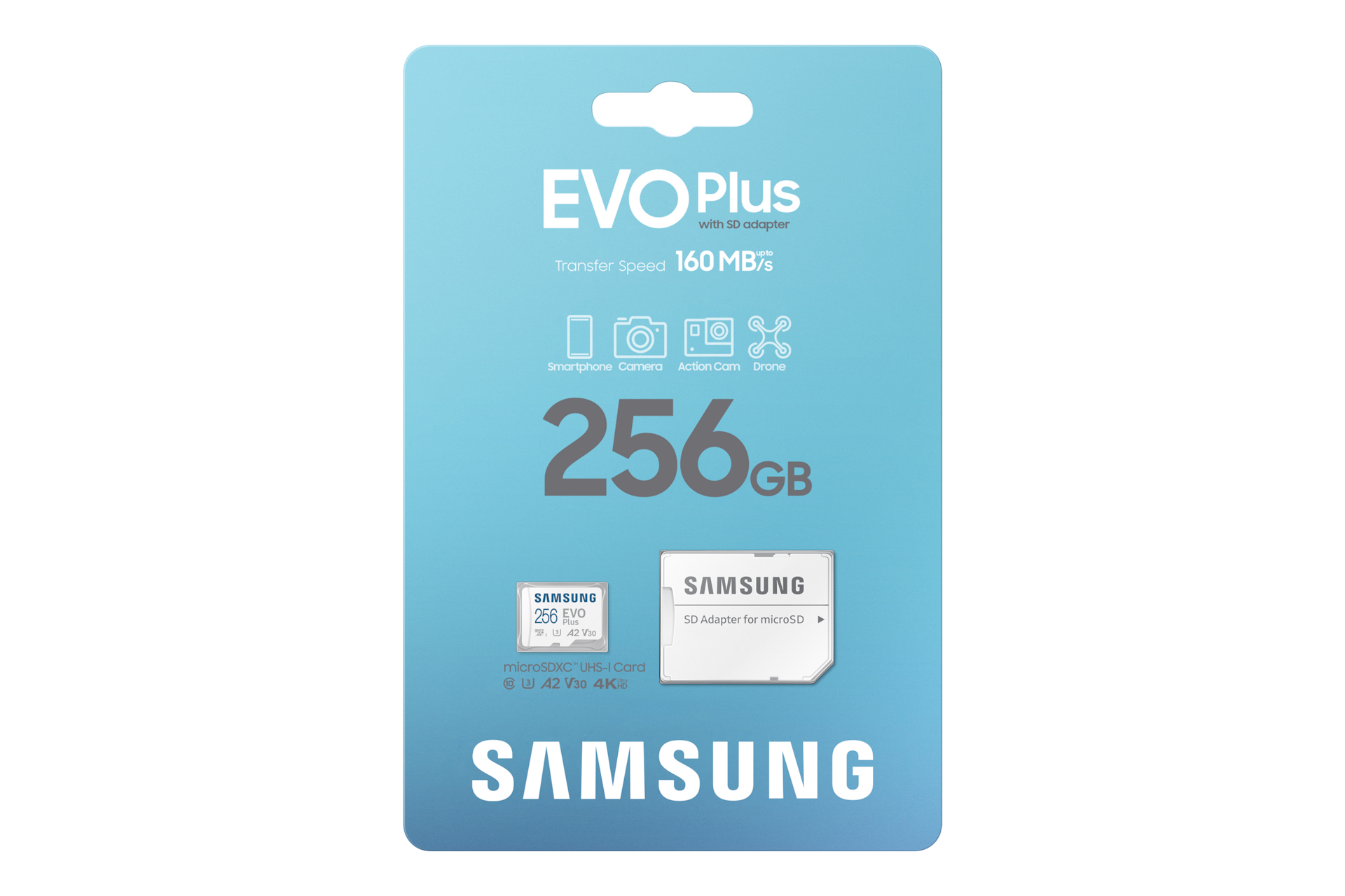 Samsung EVO Plus MB-MC256S - Flash-Speicherkarte (microSDXC-an-SD-Adapter inbegriffen)