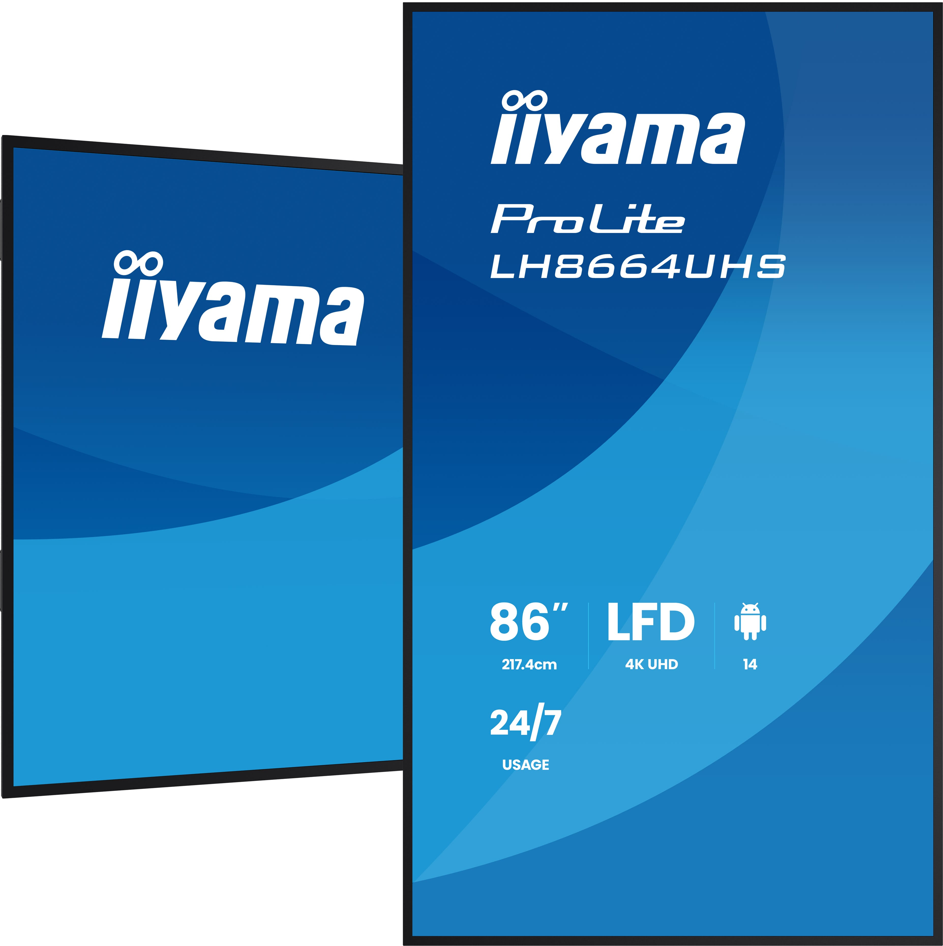 Iiyama LH8664UHS-B3AG 86"W LCD 4K UHD IPS Black
