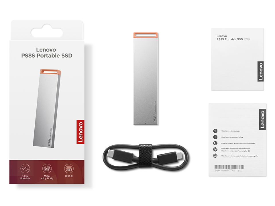 Lenovo PS8S - SSD - 2 TB - extern (tragbar) - USB 3.2 Gen 2 (USB-C Steckverbinder)
