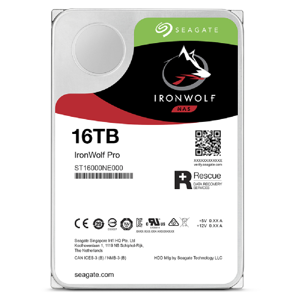 Seagate IronWolf Pro NAS HDD +Rescue 16TB, 24/7, 512e / 3.5" / SATA 6Gb/s
