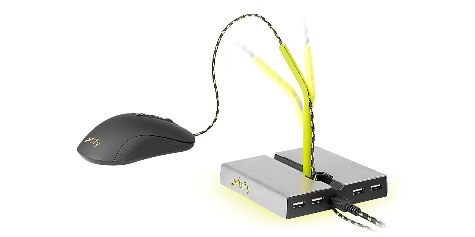 Cherry Xtrfy B1 - Hub - 4 x USB 2.0 - Desktop - mit