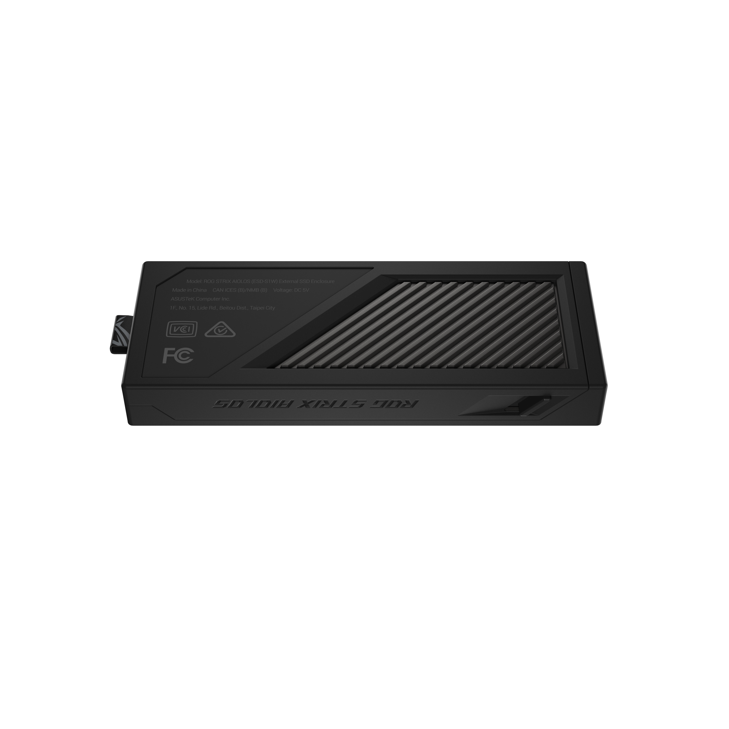 ASUS ROG Strix Aiolos, SSD-Gehäuse, M.2, PCI Express, SATA, 20 Gbit/s, USB Anschluss, Schwarz