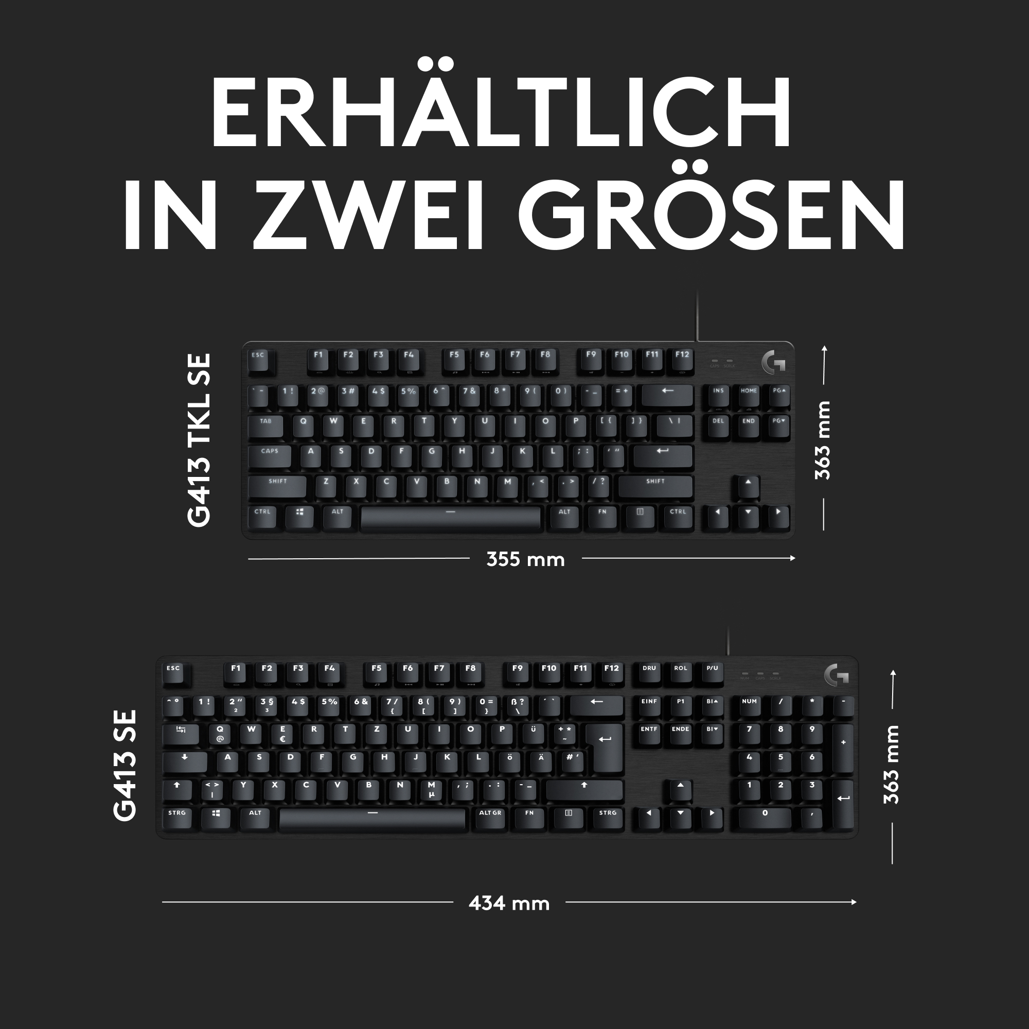Logitech G G413 SE, Kabelgebunden, USB, Mechanischer Switch, QWERTZ, LED, Schwarz