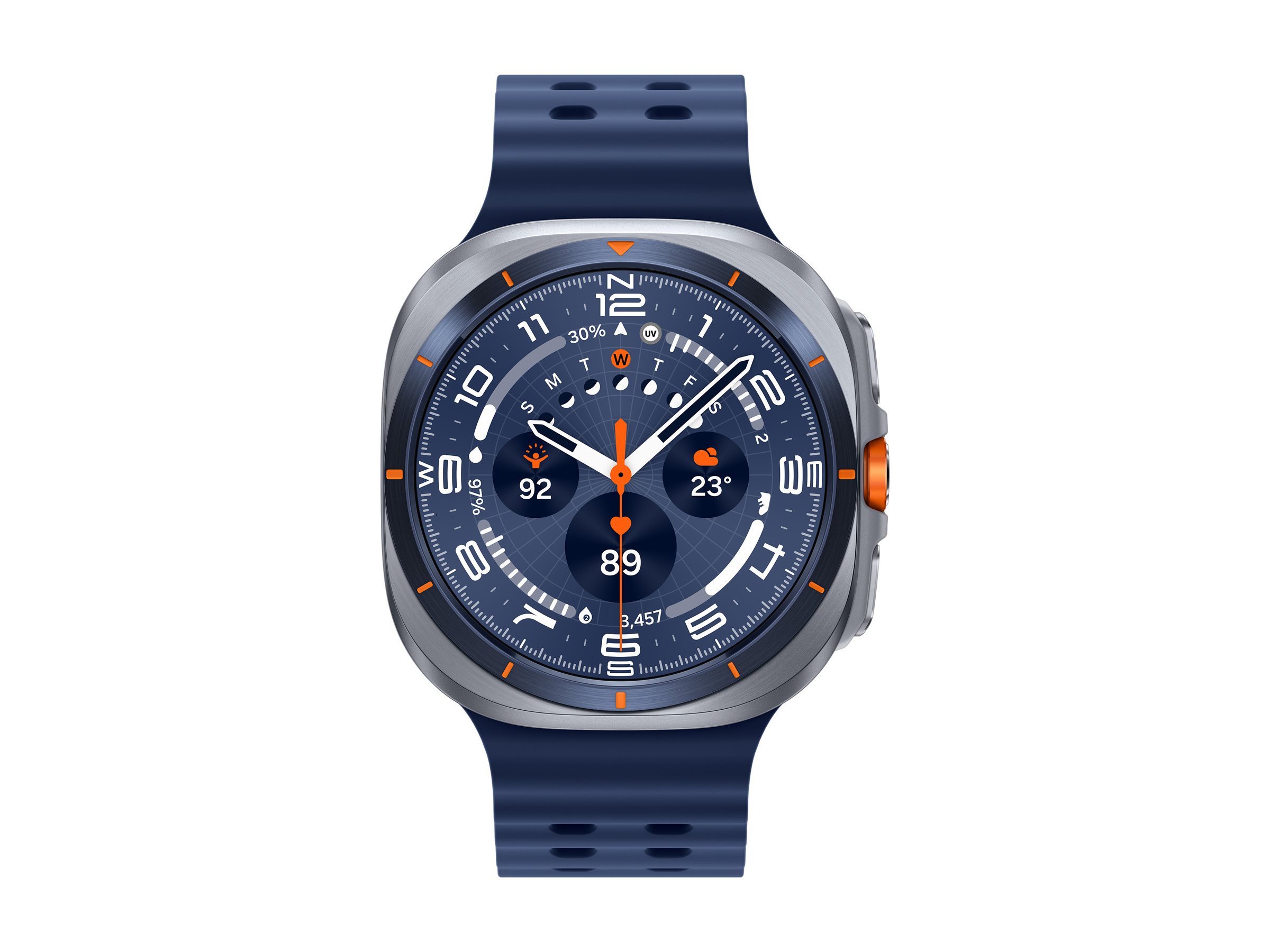 Samsung Galaxy Watch Ultra - 47 mm - Titanium Blue - intelligente Uhr mit Marineband - Gummi - Blau