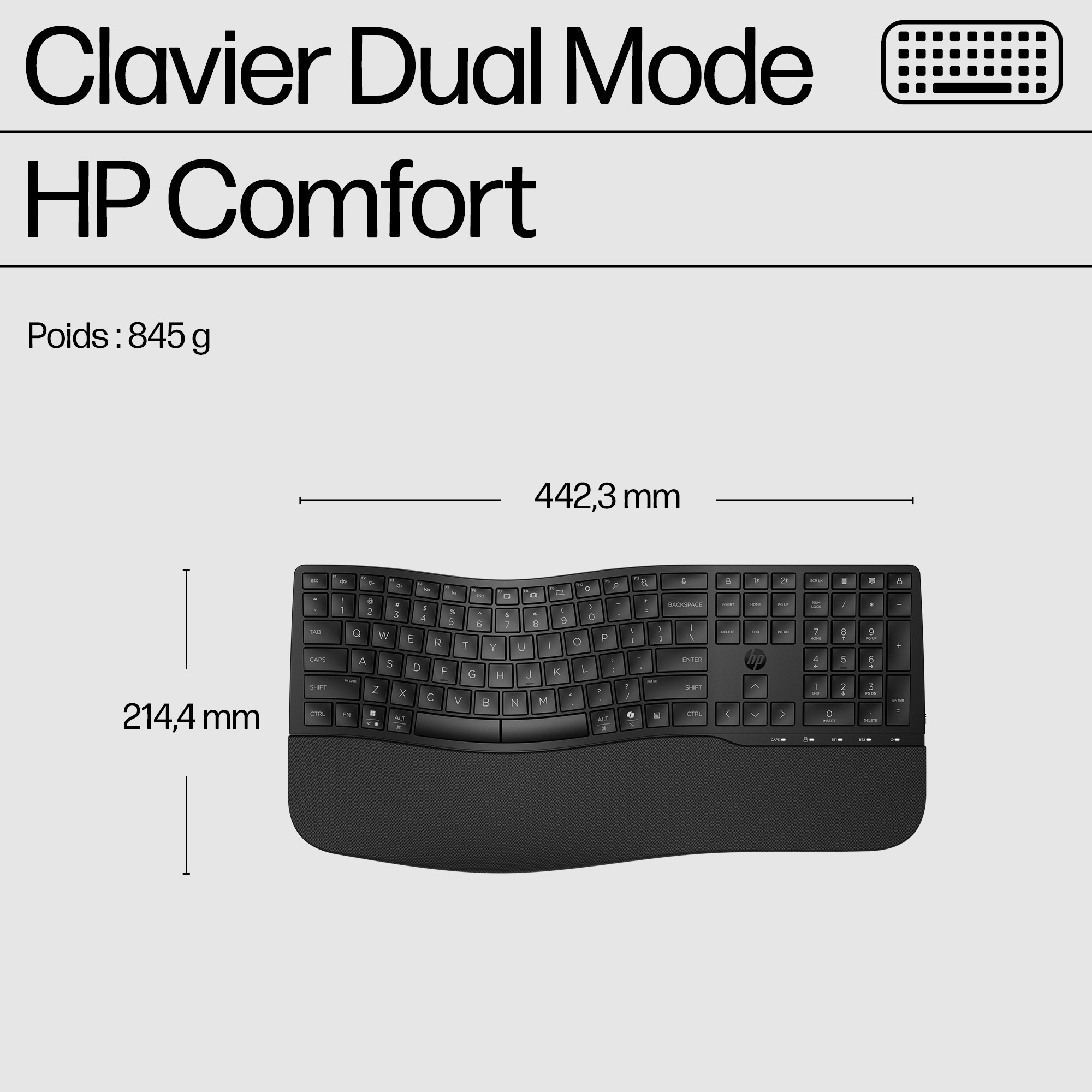 HP 685 - Tastatur-und-Maus-Set - Dual Mode, 3-Zonen-Layout