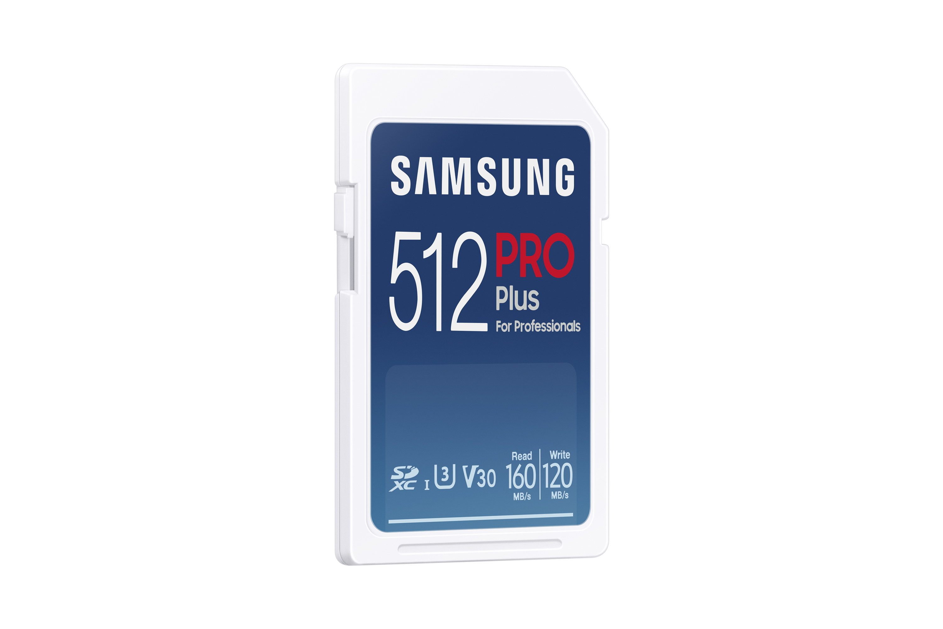 Samsung PRO Plus, 512 GB, SDXC, UHS-I, 160 MB/s, 120 MB/s, Class 3 (U3)