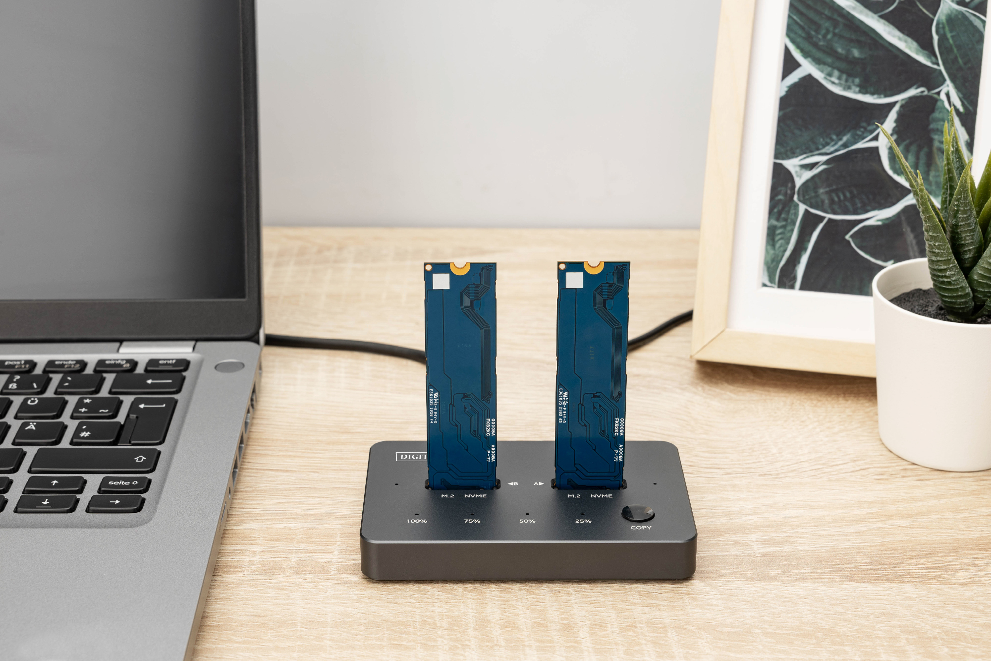 DIGITUS NVMe Klonstation USB3.1 Gen2 Typ-C NVMe M.2 SSD Gehäuse