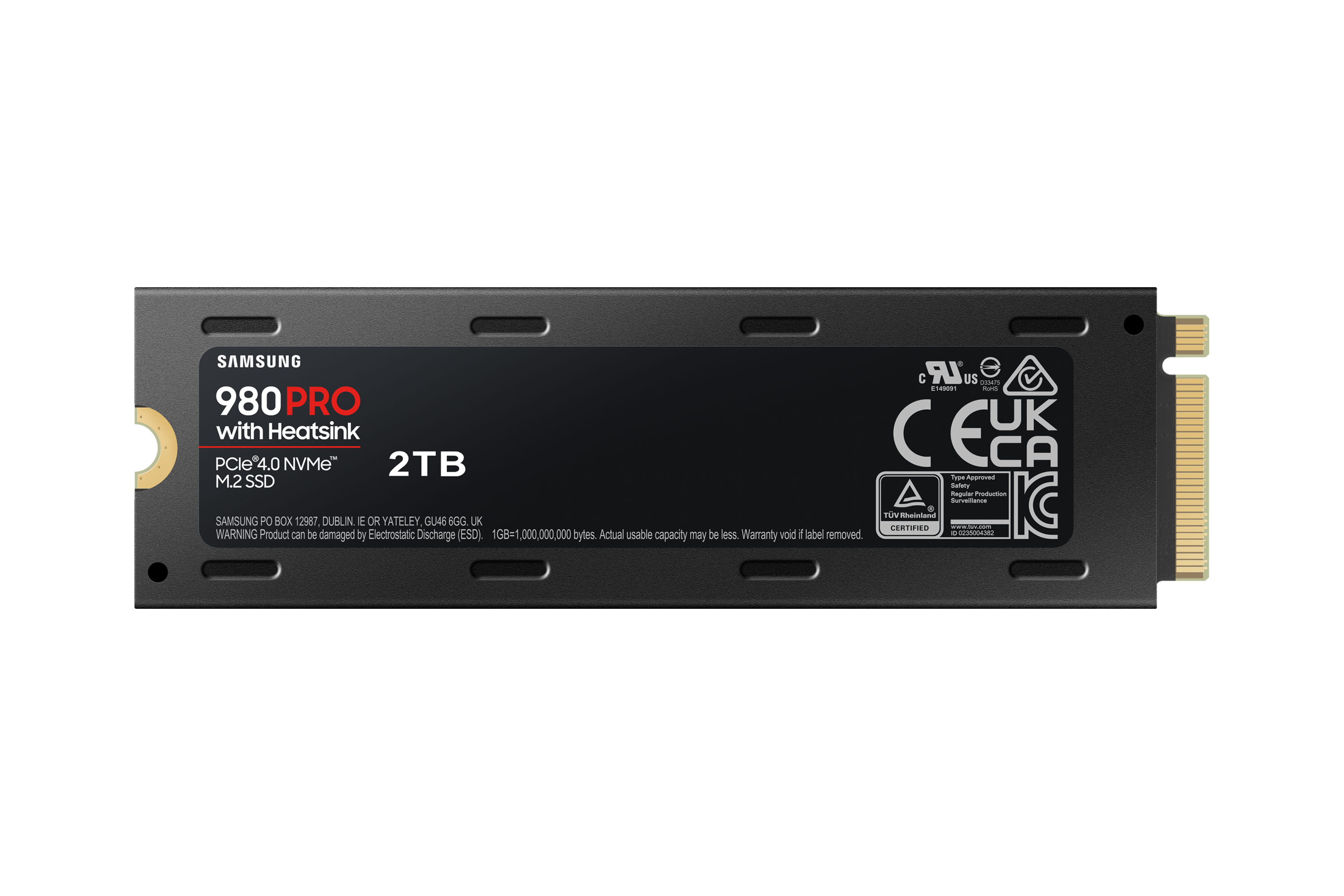 Samsung SSD 980 PRO 2TB, M.2 2280 / M-Key / PCIe 4.0 x4, Kühlkörper