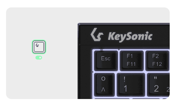 KeySonic KSK-3211ELU (DE), Super-Mini Tastatur, Hintergrundbeleuchtung, Touchpad, schwarz, Kabelgebu