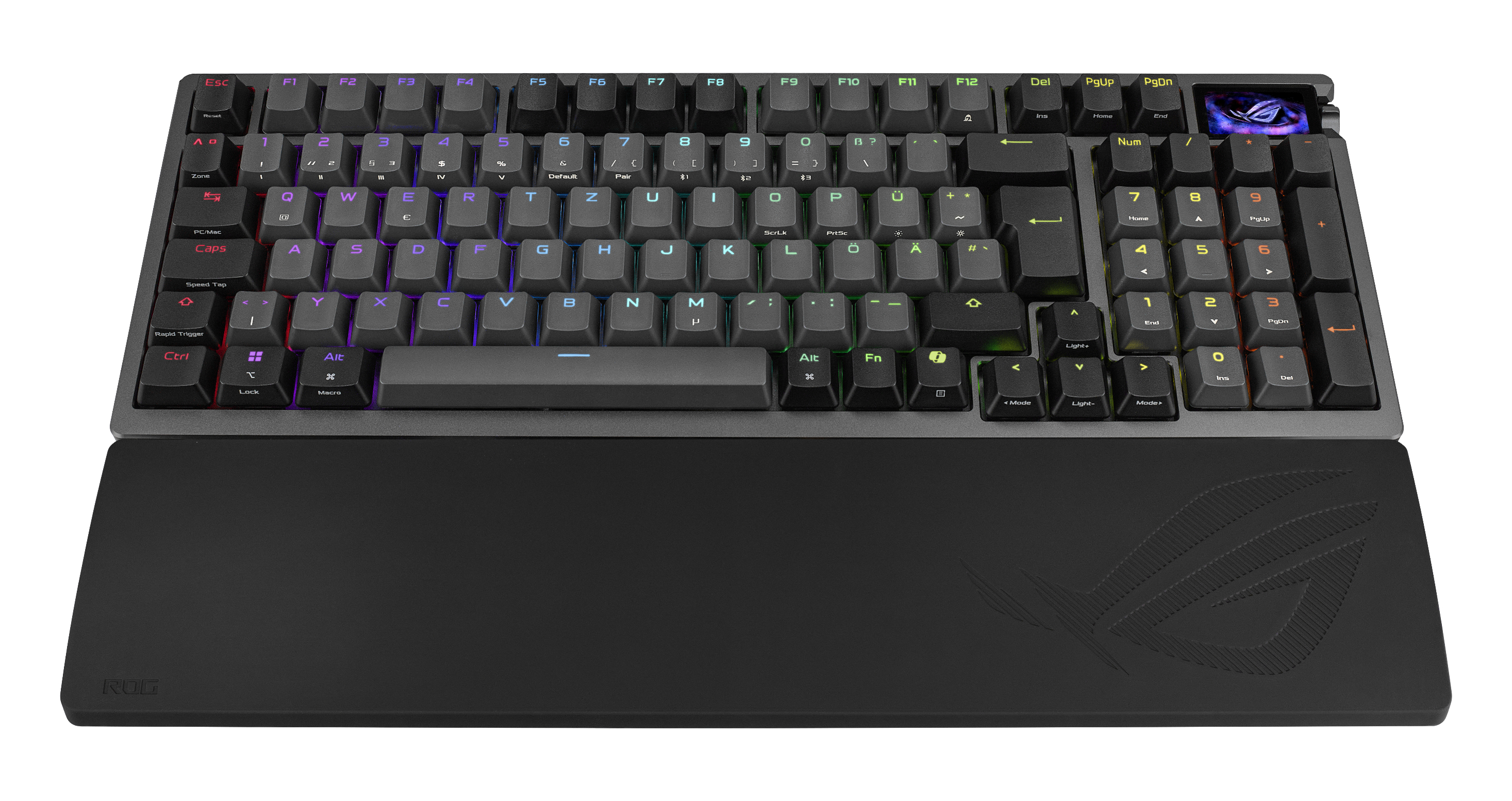 ASUS ROG Azoth 96 HE, Verkabelt & Kabellos, USB + RF Wireless + Bluetooth, Magnetic-mechanical key s