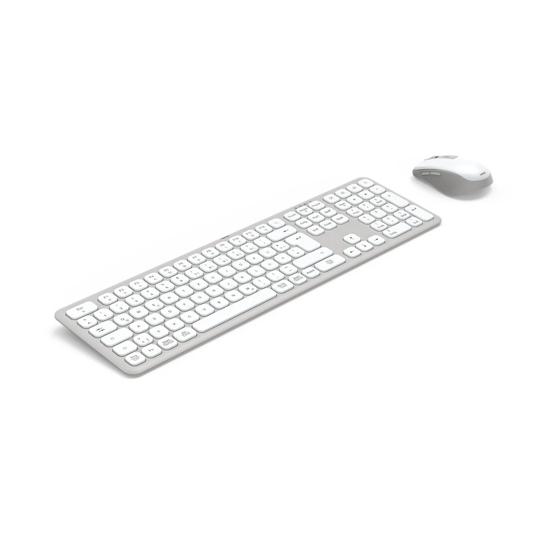 Hama WKM-550, Kabellos, RF Wireless + Bluetooth, Scherenschalter, QWERTZ, Grau, Weiß, Maus enthalten