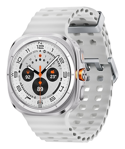 Samsung Galaxy Watch Ultra - 47 mm - Titanweiß - intelligente Uhr mit Marineband - Gummi - weiß - Ba