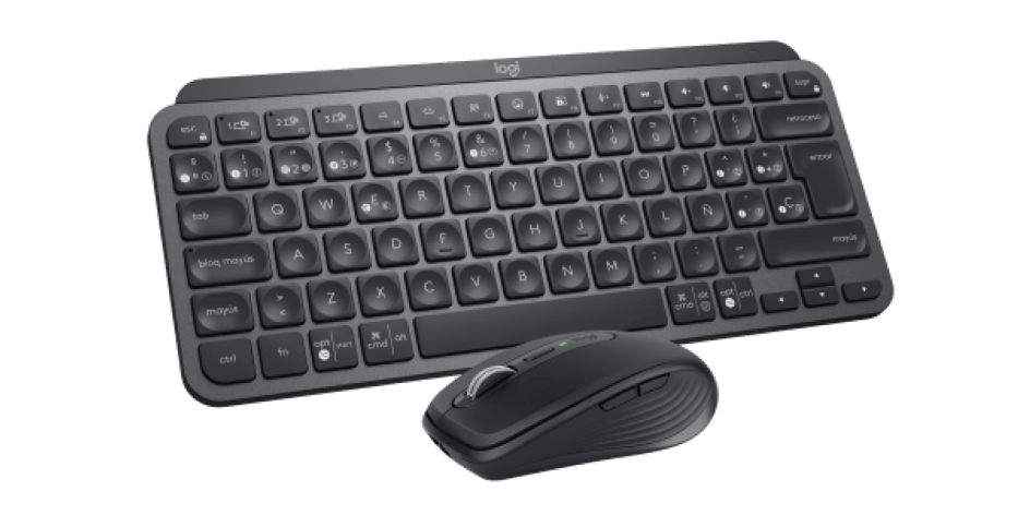Logitech MX Keys Mini Combo for Business, Kabellos, RF Wireless + Bluetooth, QWERTY, Graphit, Maus e