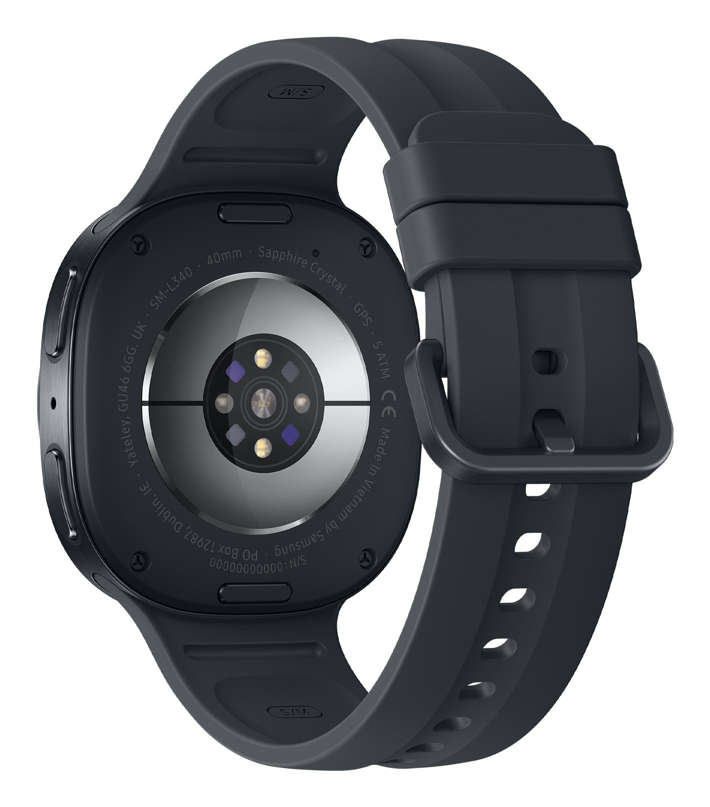 Samsung Galaxy Watch9 - 40 mm - Carbon-Schwarz - intelligente Uhr mit Sportband - schwarz - Bandgröß