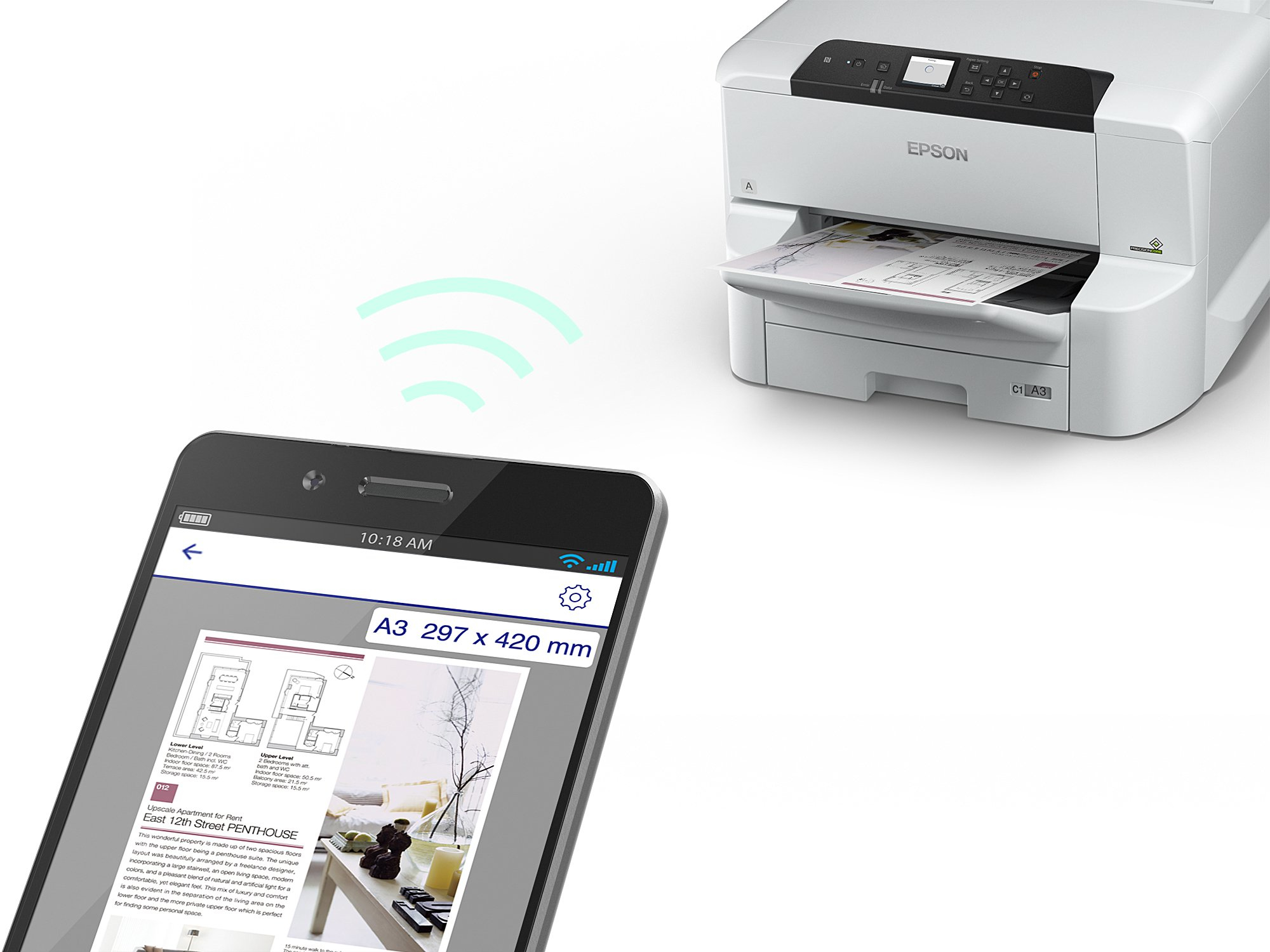 Epson WorkForce Pro WF-C8190DTW - Drucker - Farbe - Duplex - Tintenstrahl - A3 - 4800 x 1200 dpi - b