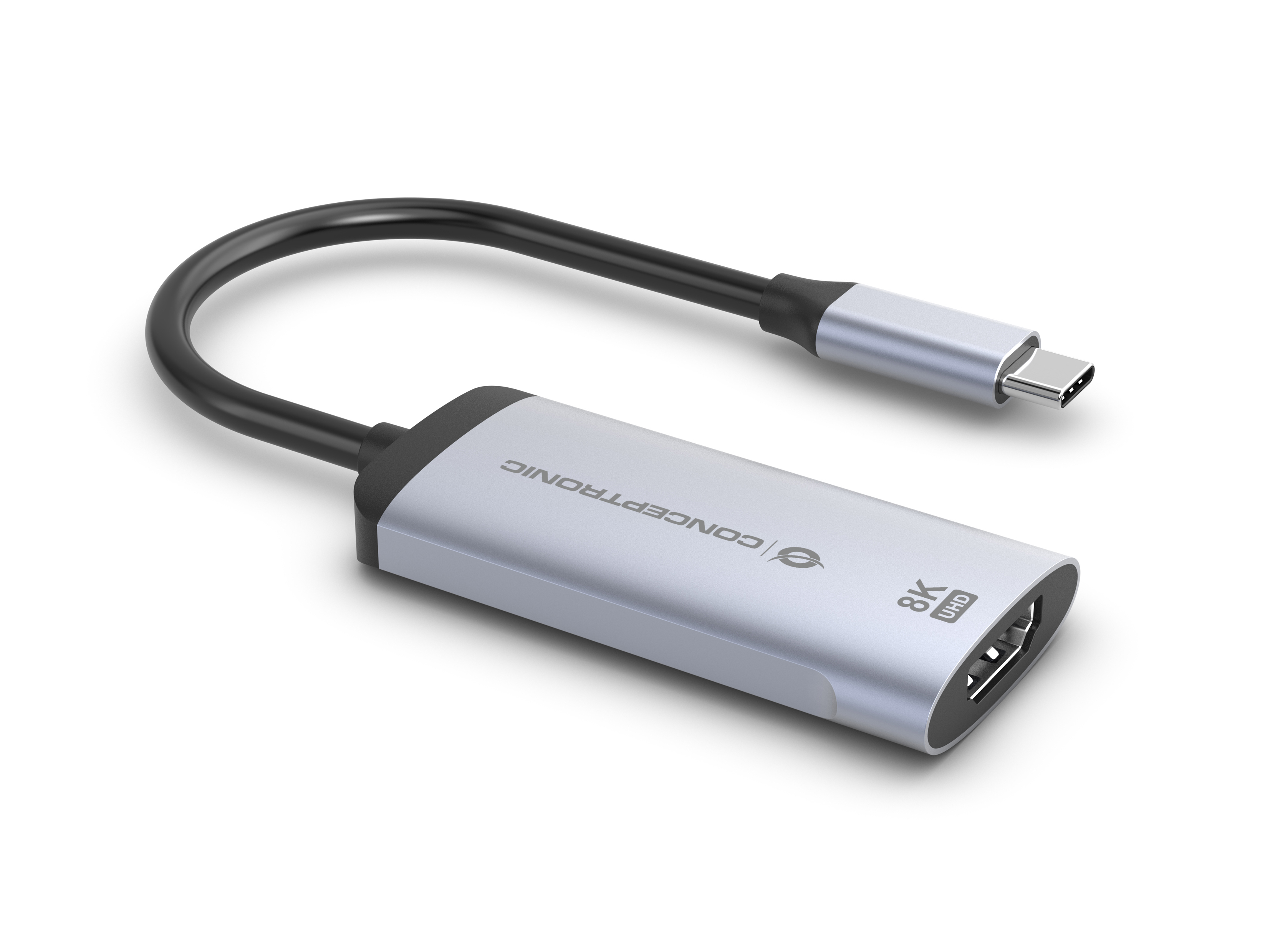 Conceptronic ABBY23G USB-C-auf-HDMI-2.1-Adapter, 8K60Hz, USB Typ-C, HDMI-Ausgang, 7680 x 4320 Pixel