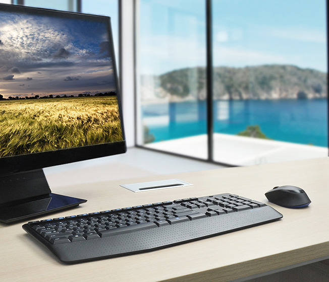 Logitech Wireless Combo MK345, Volle Größe (100%), Kabellos, RF Wireless, QWERTY, Schwarz, Maus enth