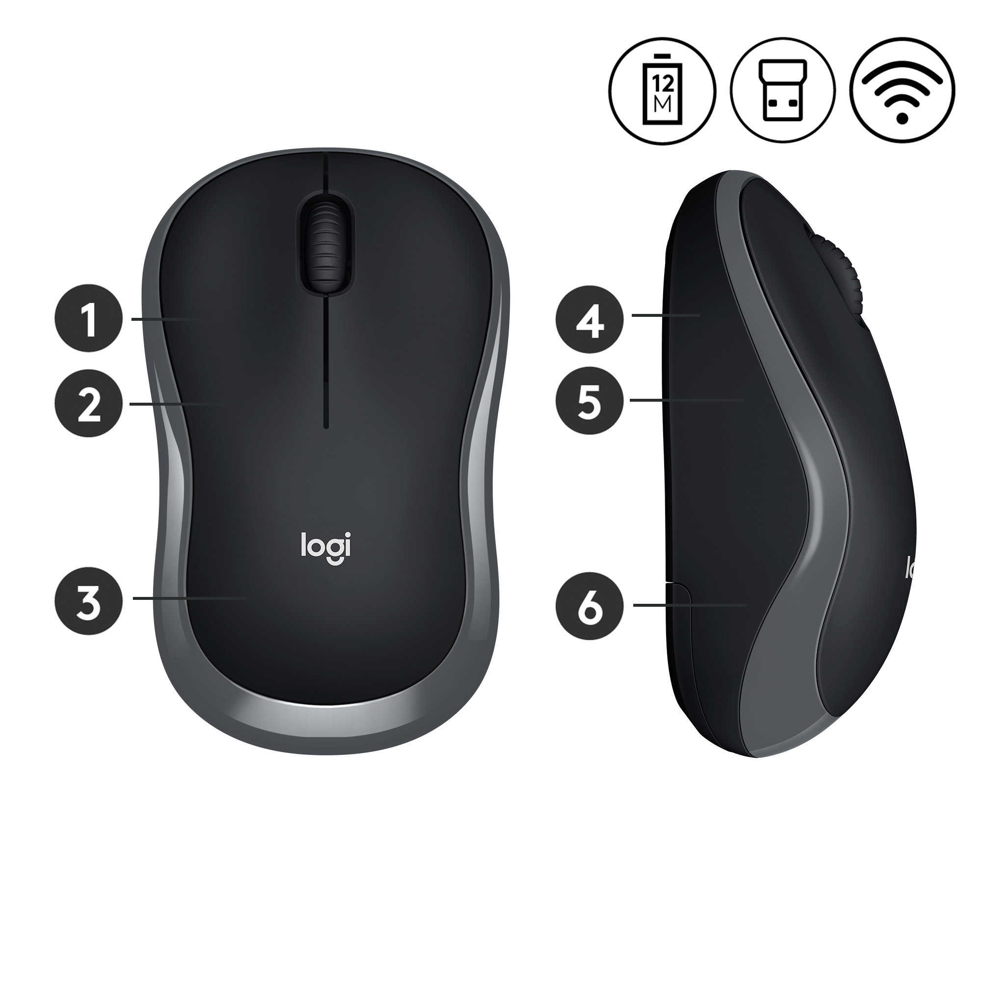 Logitech M185 Wireless Mouse - Maus - Optisch