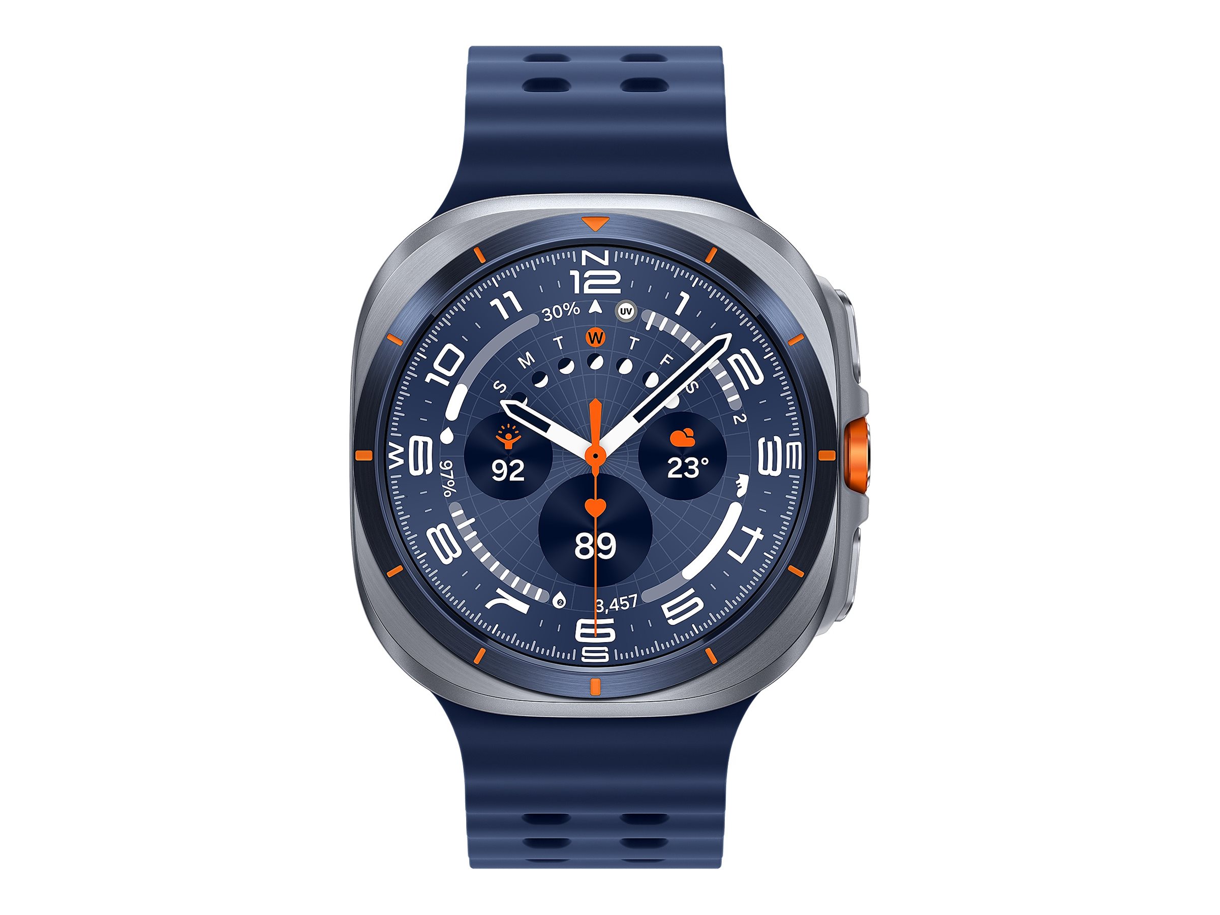Samsung Galaxy Watch Ultra - 47 mm - Titanium Blue - intelligente Uhr mit Marineband - Gummi - Blau