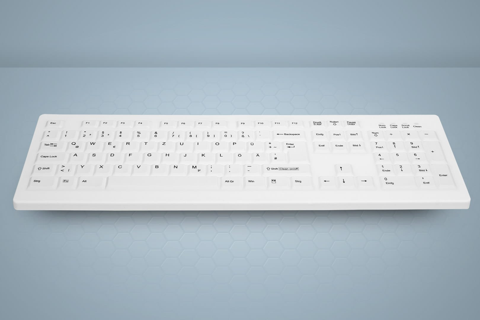 Active Key AK-C8100FA-UVS-W/GE, Volle Größe (100%), Kabelgebunden, USB, Membran Key Switch, QWERTY, 