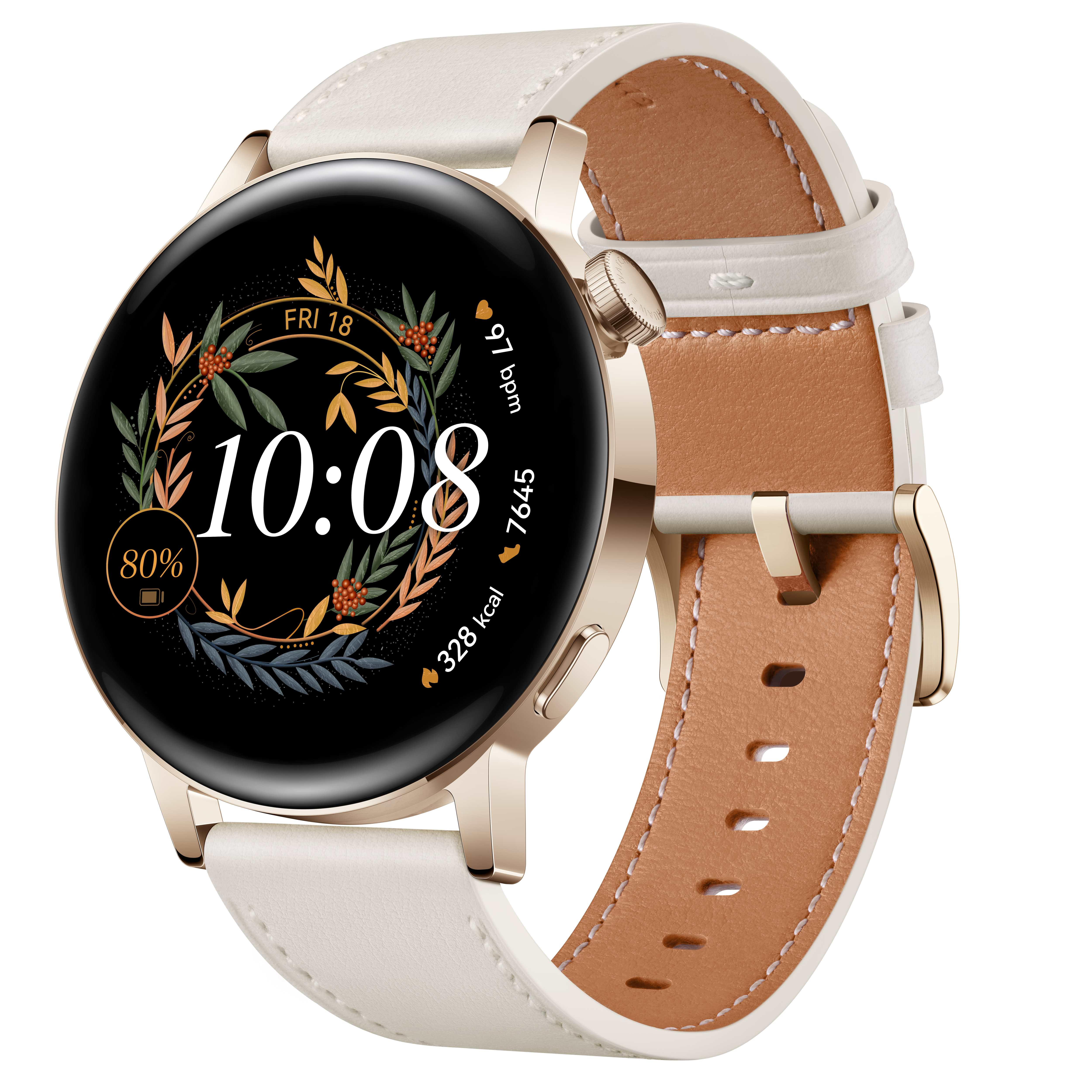 Huawei Watch GT 3 Elegant 42mm Light Gold White Leather