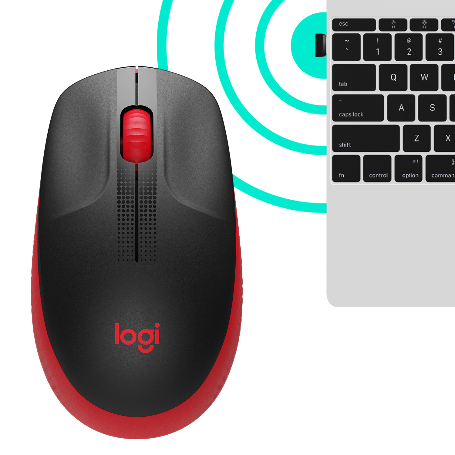 Logitech M190 - Maus - optisch - 3 Tasten - kabellos - kabelloser Empfänger (USB)