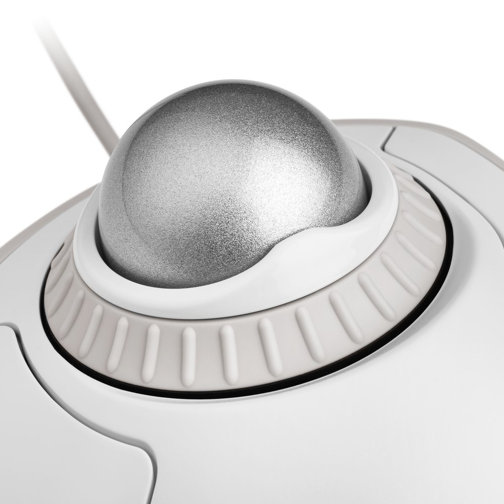 Kensington Orbit® Trackball mit Scroll Ring ? weiß, Beidhändig, Trackball, USB Typ-A, Weiß