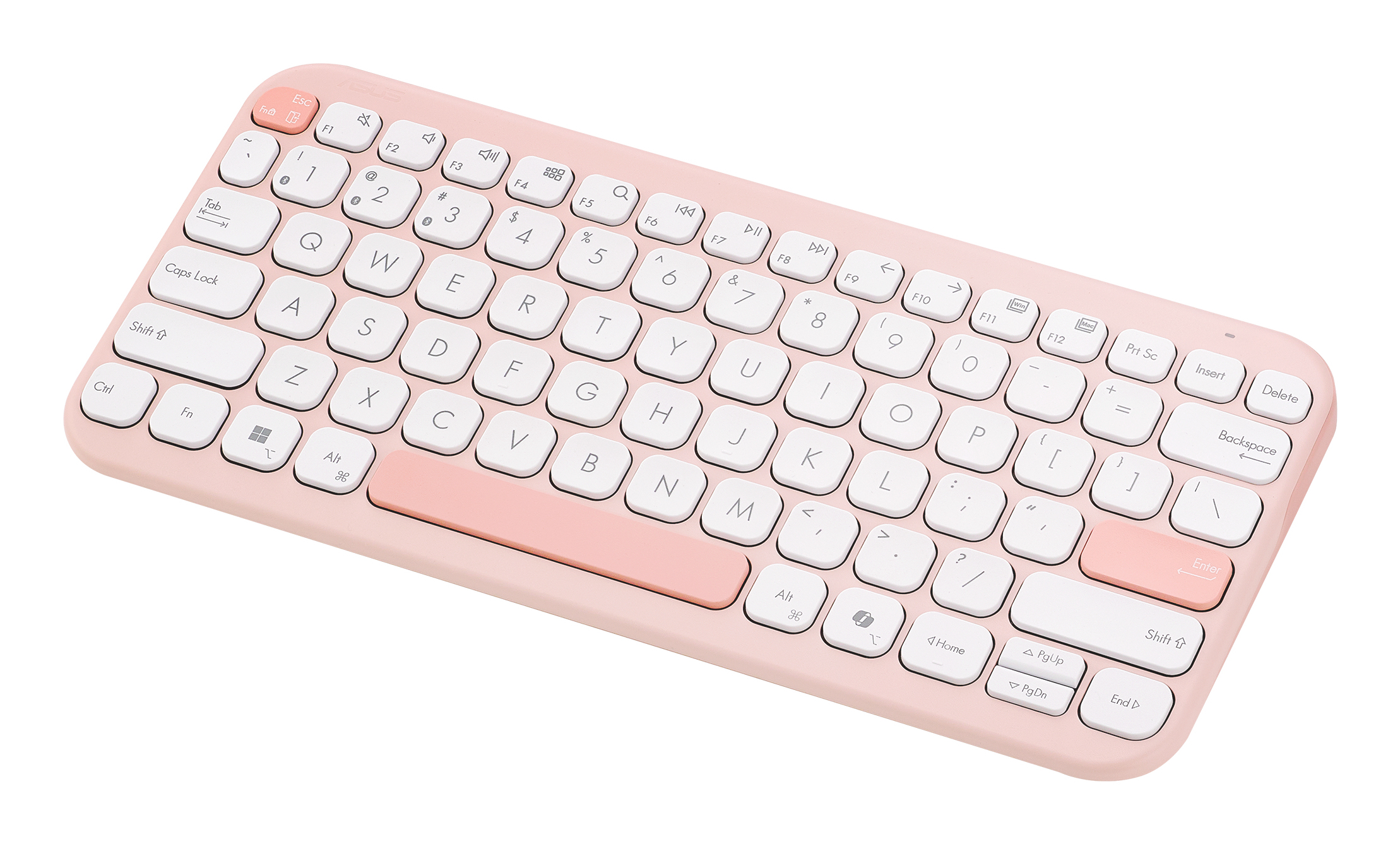 ASUS Marshmallow Keyboard KW100, 75%, Kabellos, Bluetooth, Scherenschalter, QWERTZ, Pink