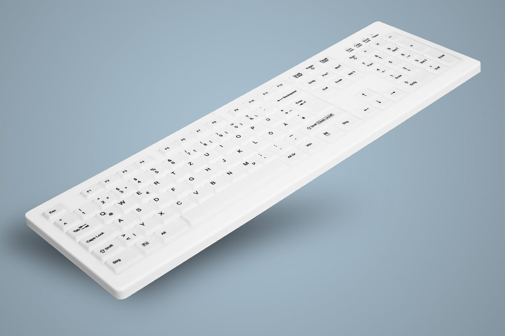 Active Key AK-C8100FA-UVS-W/GE, Volle Größe (100%), Kabelgebunden, USB, Membran Key Switch, QWERTY, 