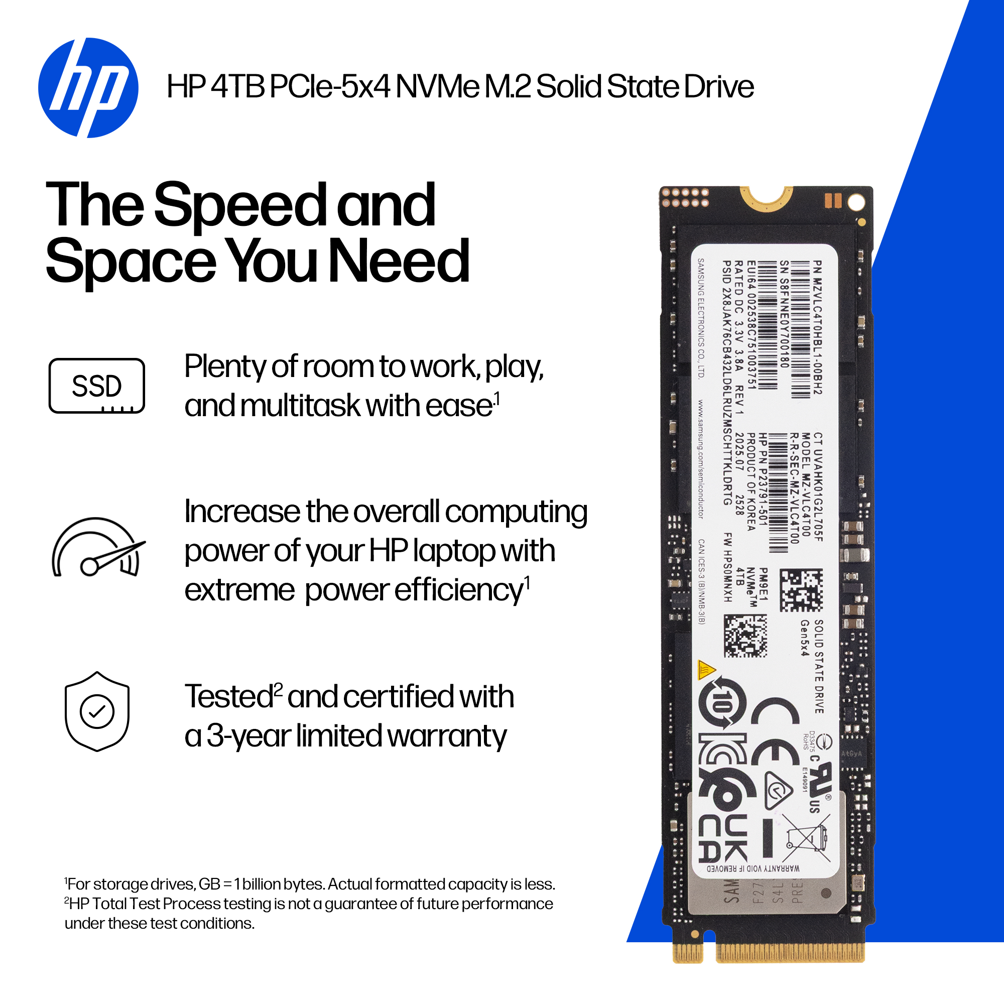 HP  SSD - 4 TB - intern - M.2 2280 - PCI Express 5.0 x4 (NVMe)