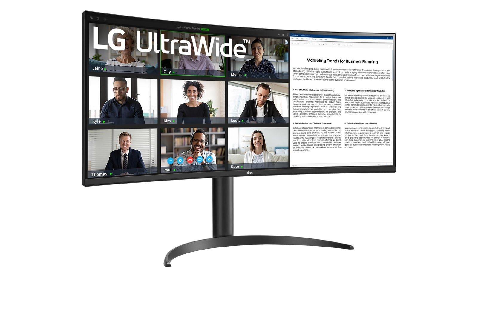 LG 34WR50QK-B, 86,4 cm (34"), 3440 x 1440 Pixel, Wide Quad HD, 5 ms, Schwarz