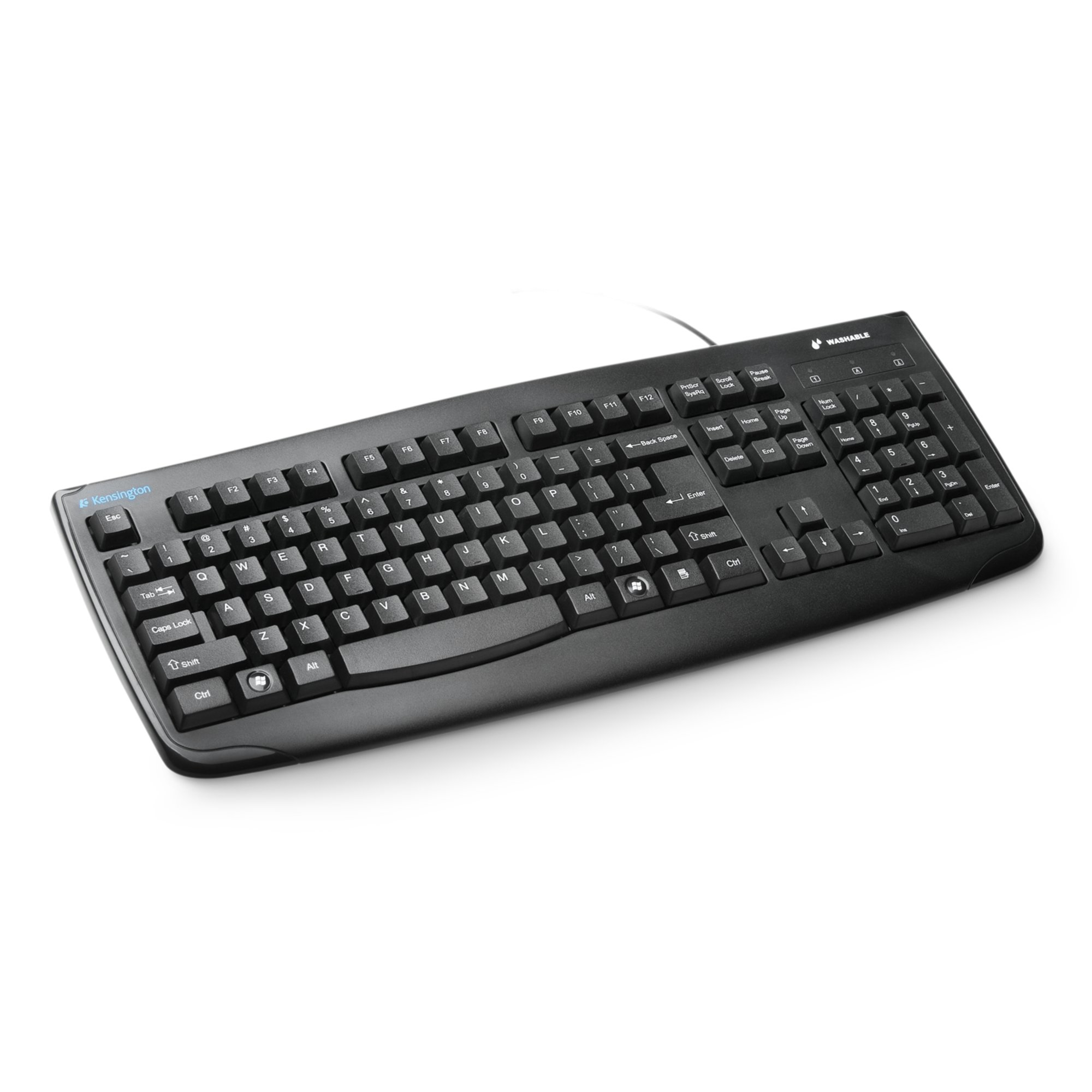 Kensington K:Keybrd Washable USB US INT, Volle Größe (100%), Kabelgebunden, USB, QWERTY, Schwarz