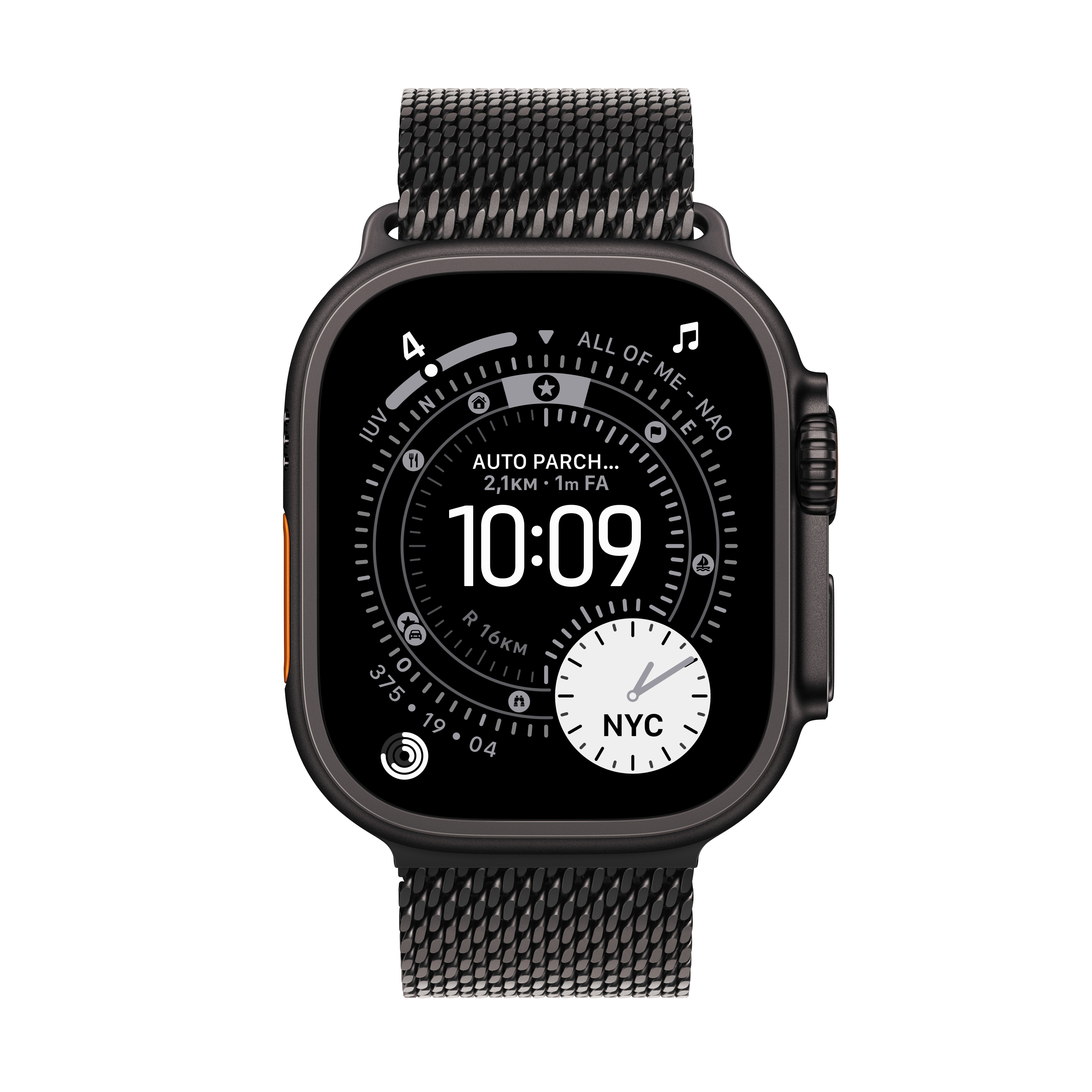 Apple Watch Ultra 3 schwarz mit Milainaise-Armband Small schwarz