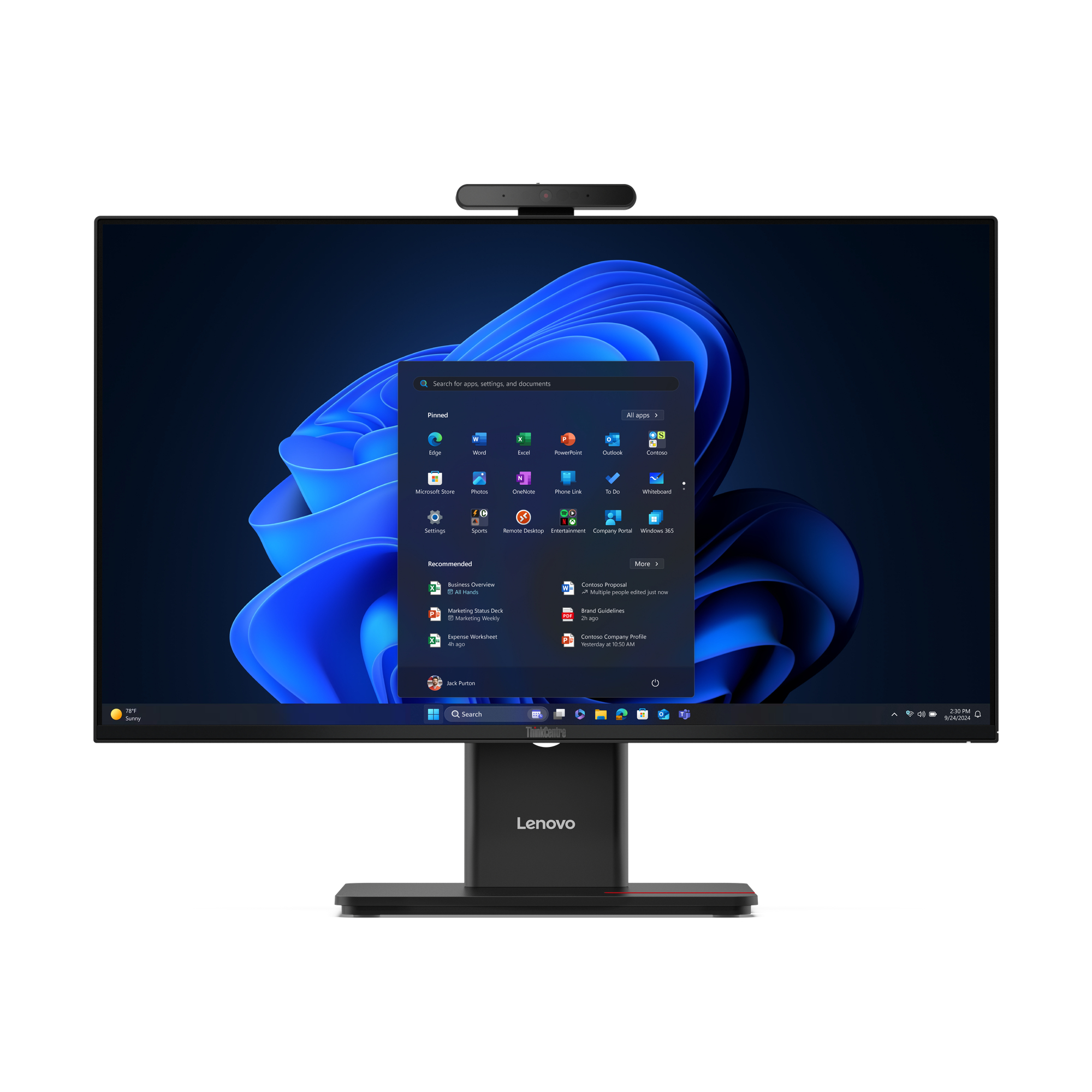Lenovo ThinkCentre M70a Gen 6 All-in-One, 23.8" FHD, Core Ultra 5 235T, 16GB RAM, 512GB SSD, W11P