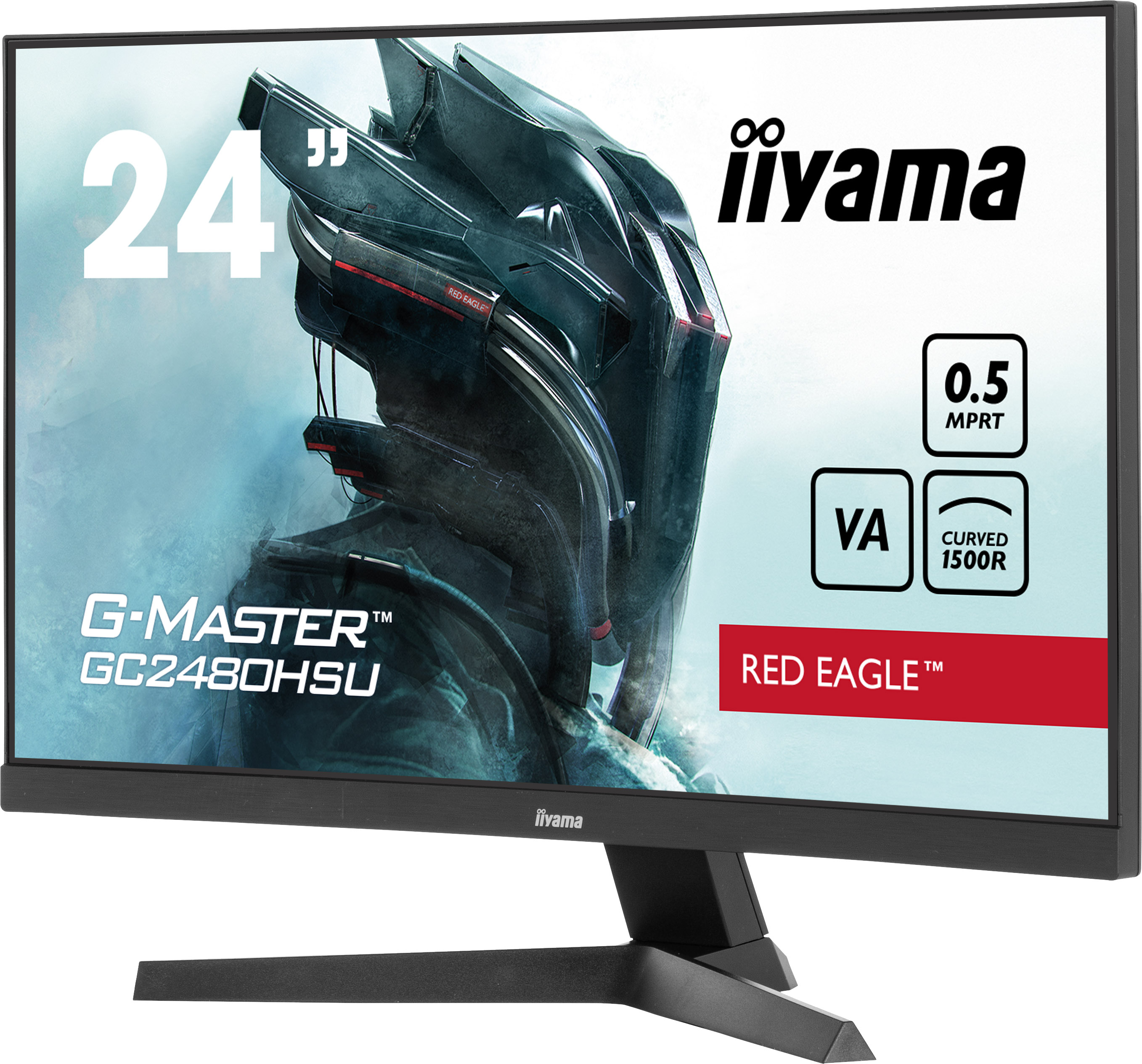 Iiyama G-MASTER Red Eagle GC2480HSU-B1 - LED-Monitor - Gaming - gebogen - 61 cm (24")
