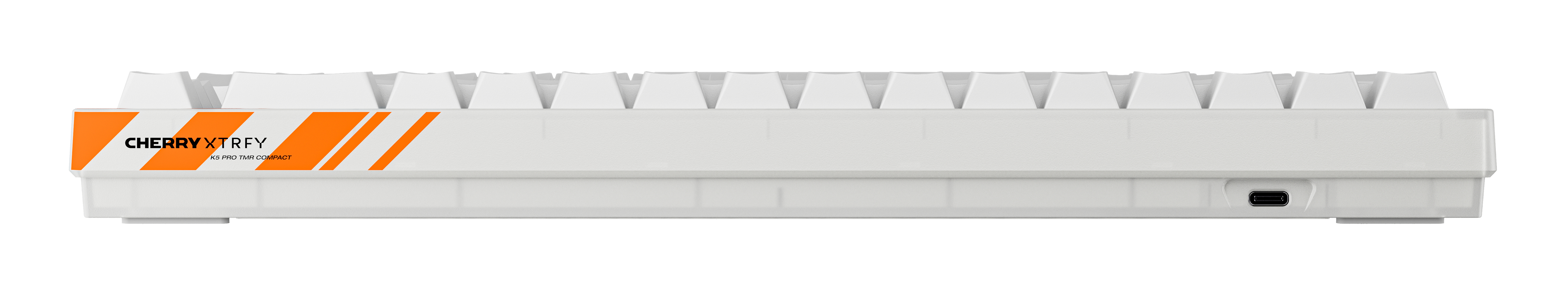 Cherry K5 PRO TMR COMPACT, Kabelgebunden, USB, Mechanischer Switch, QWERTY, RGB-LED, Orange, Weiß