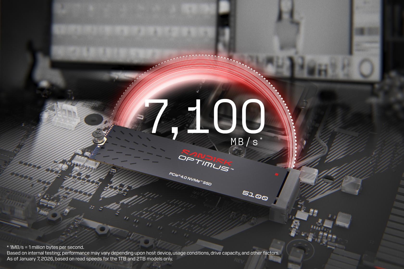 SanDisk Optimus 5100 - SSD - 2 TB - intern - M.2 2280 - PCIe 4.0 x4 (NVMe)