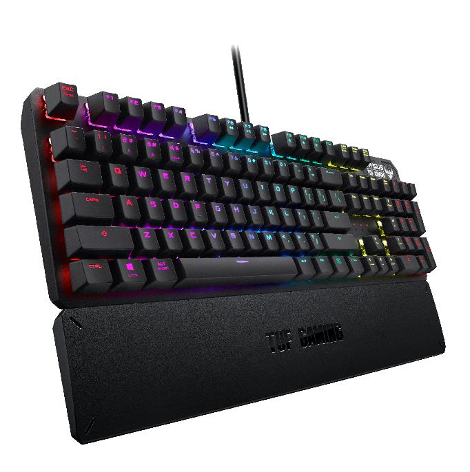 ASUS TUF Gaming K3, Volle Größe (100%), USB, Halbmechanischer Schlüsselschalter, QWERTZ, RGB-LED, Gr