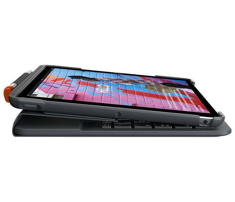 Logitech Slim Folio, KeyboardDock für Apple iPad 10.2", schwarz, DE