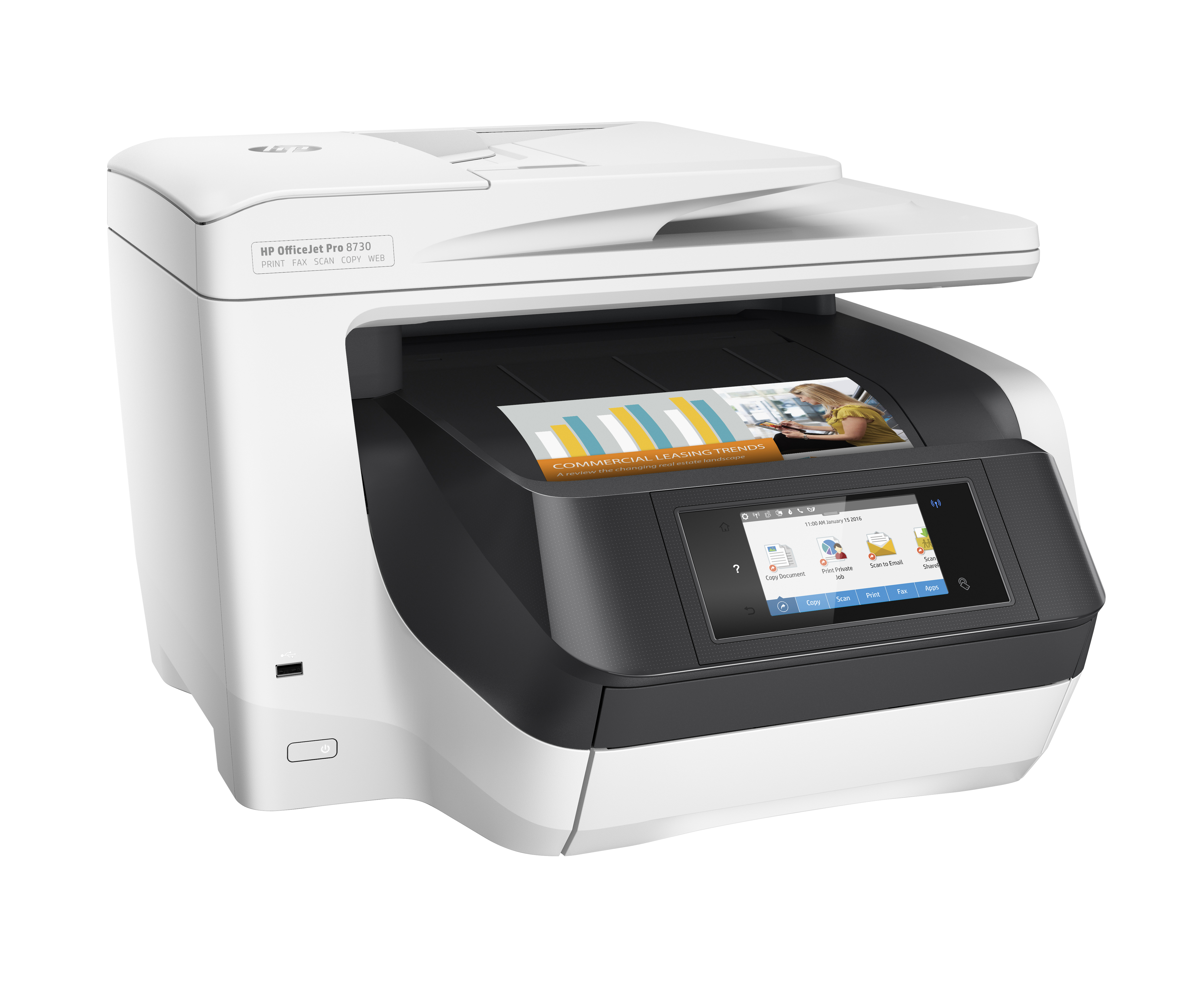 HP Officejet Pro 8730 All-in-One - Multifunktionsdrucker - Farbe - Tintenstrahl - Legal (216 x 356 m