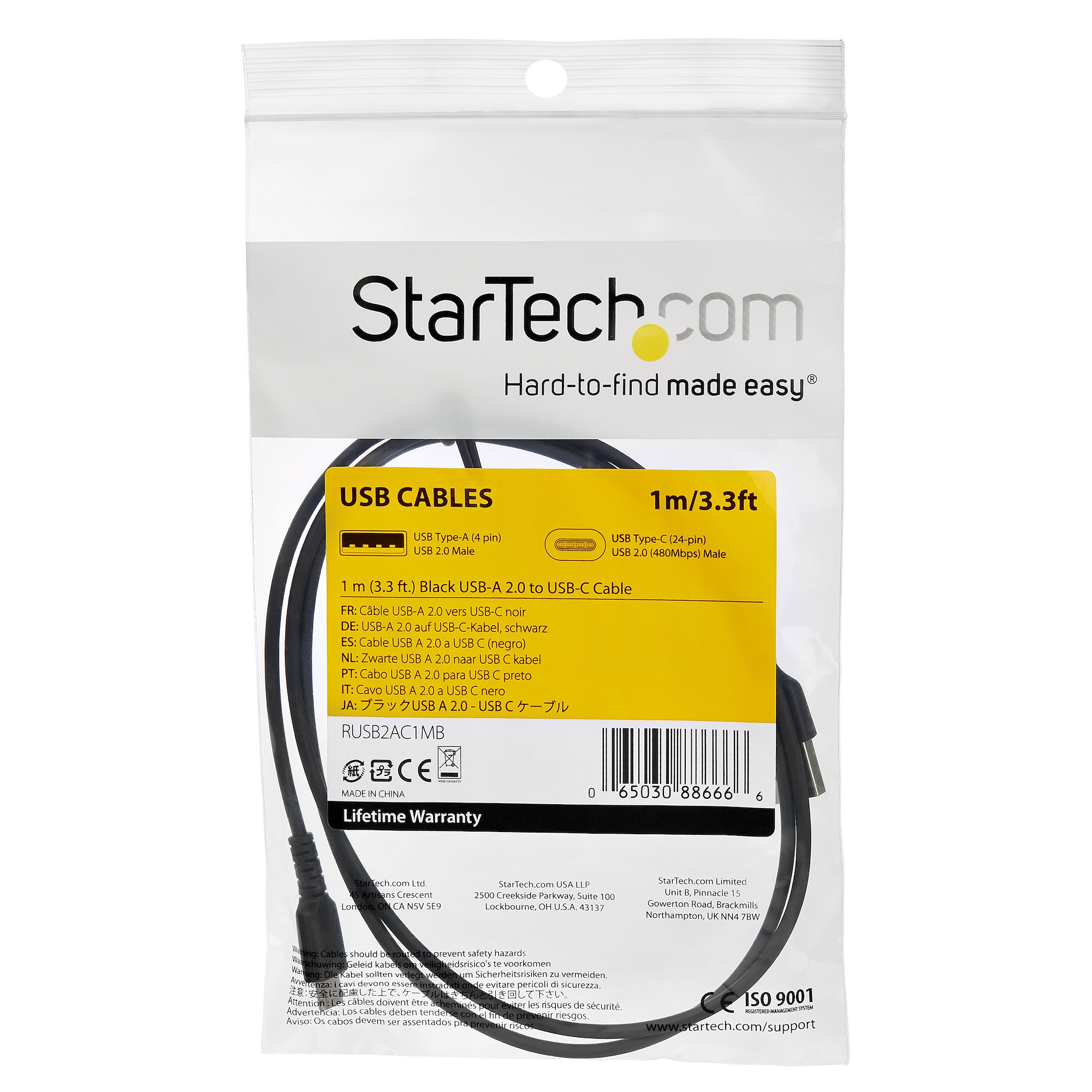 StarTech.com 1m USB-C Ladekabel - Langlebiges USB 2.0 Typ C zu USB C Datenübertragungs-/Schnellladek
