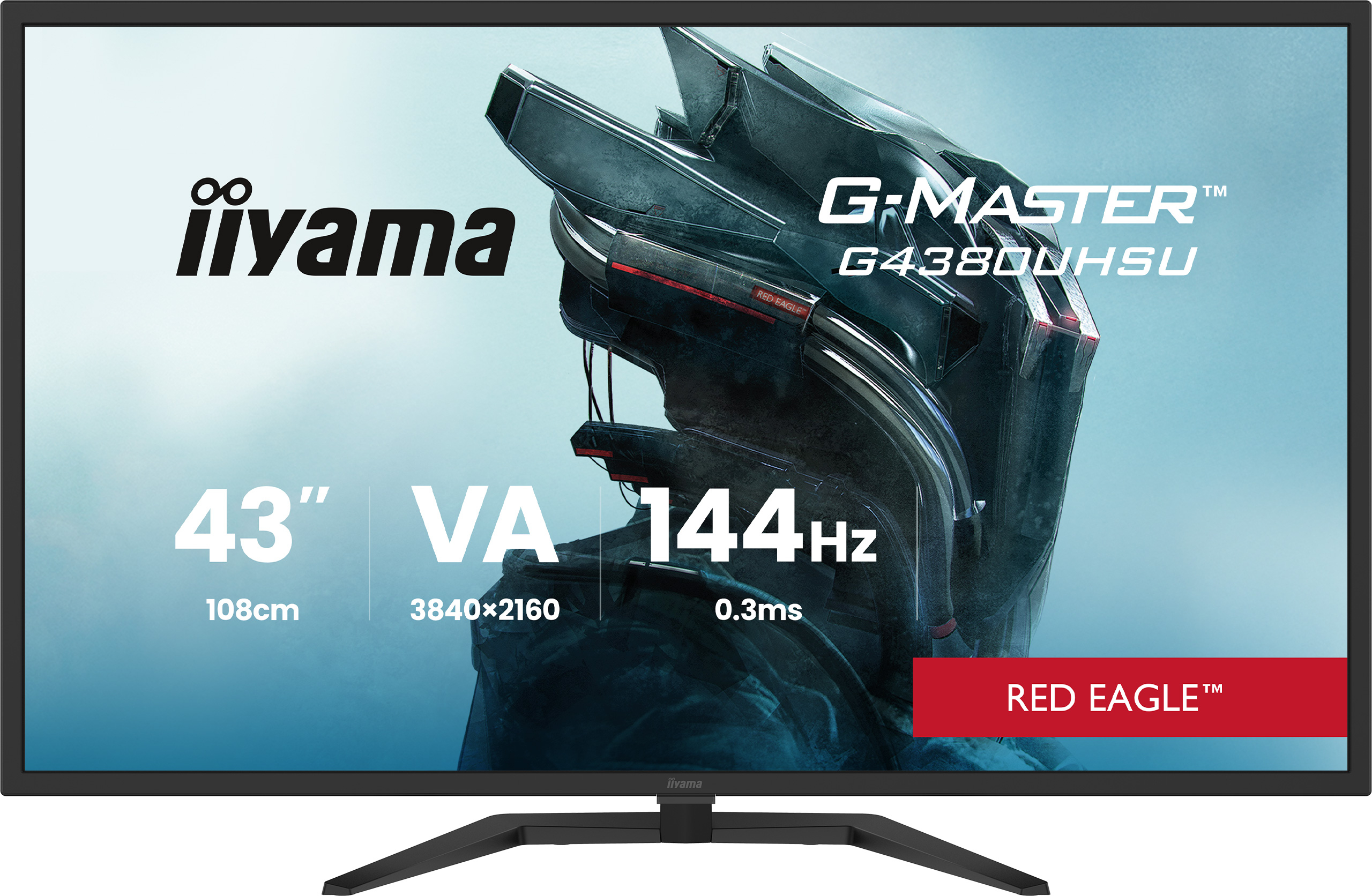 iiyama G-Master G4380UHSU-B2 Red Eagle Monitor 108cm (42.5") 4K UHD, VA, 0.4ms, HDMI, DP, USB