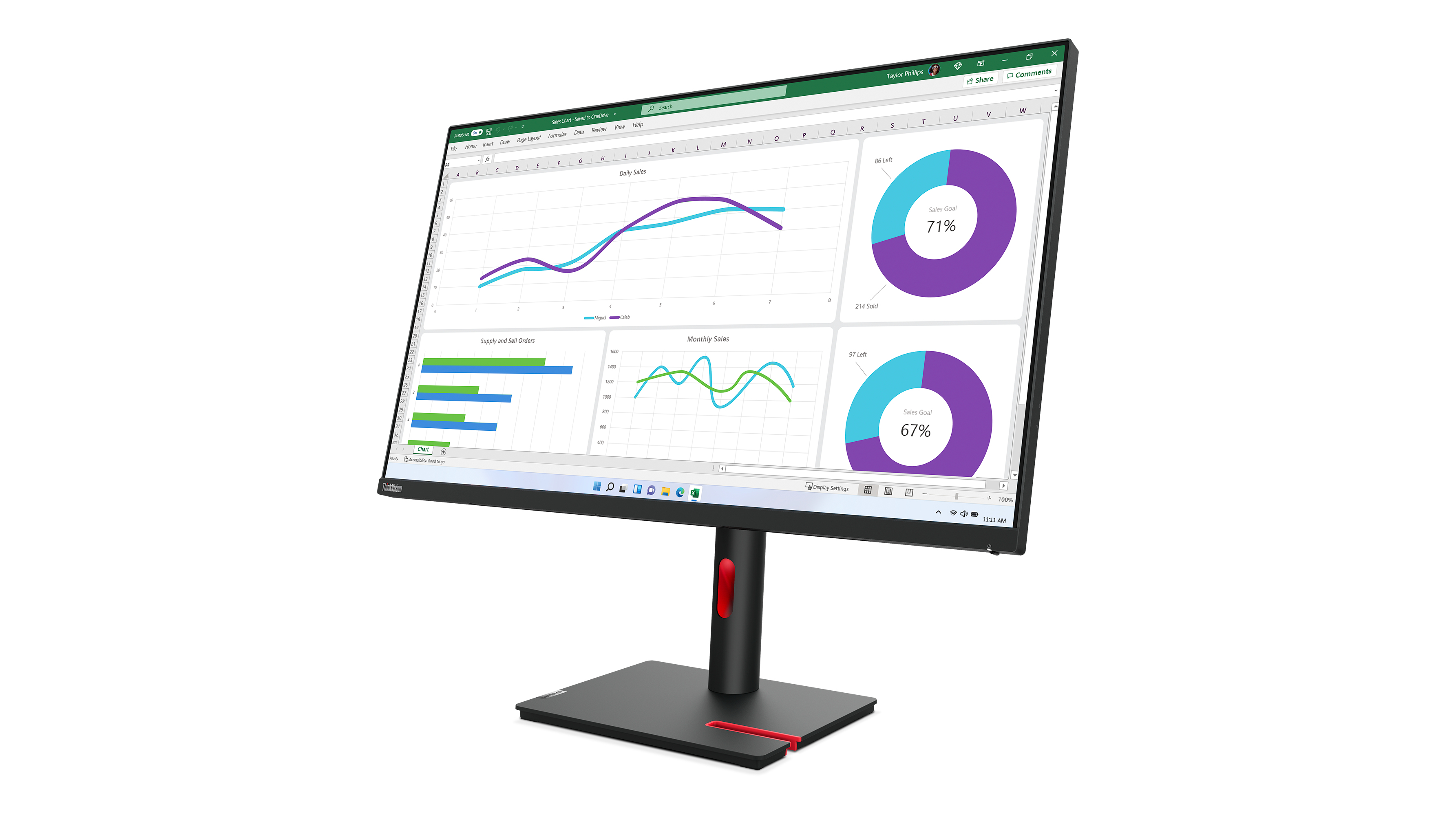 Lenovo ThinkVision T32h-30 Monitor 80cm (31.5") WQHD, IPS, 4ms, HDMI, Displayport