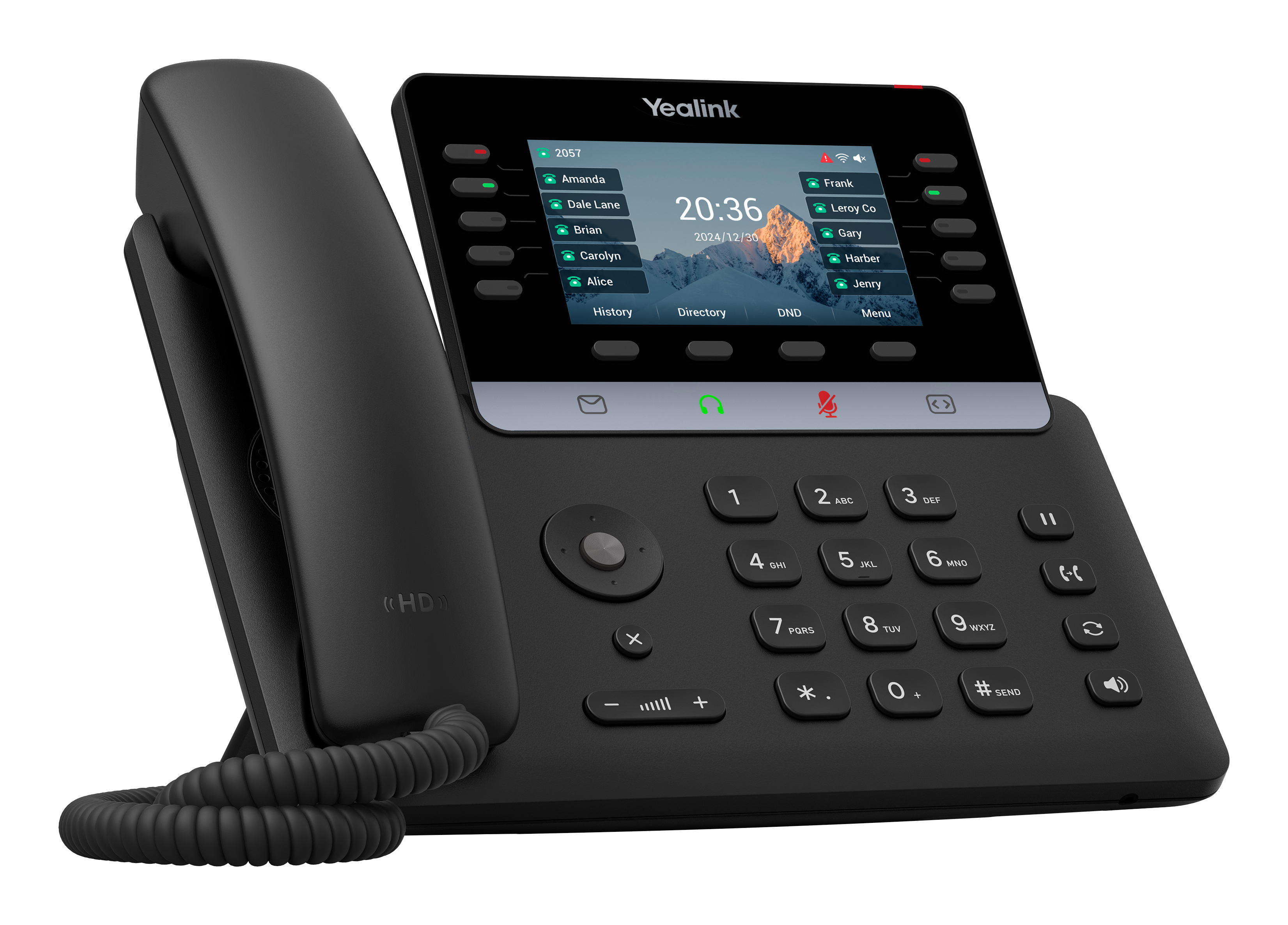 Yealink -SIP-T74W, IP-Telefon, Schwarz, Drahtgebundenes & drahtloses Handgerät, Tisch/Bank, 1000 Ein