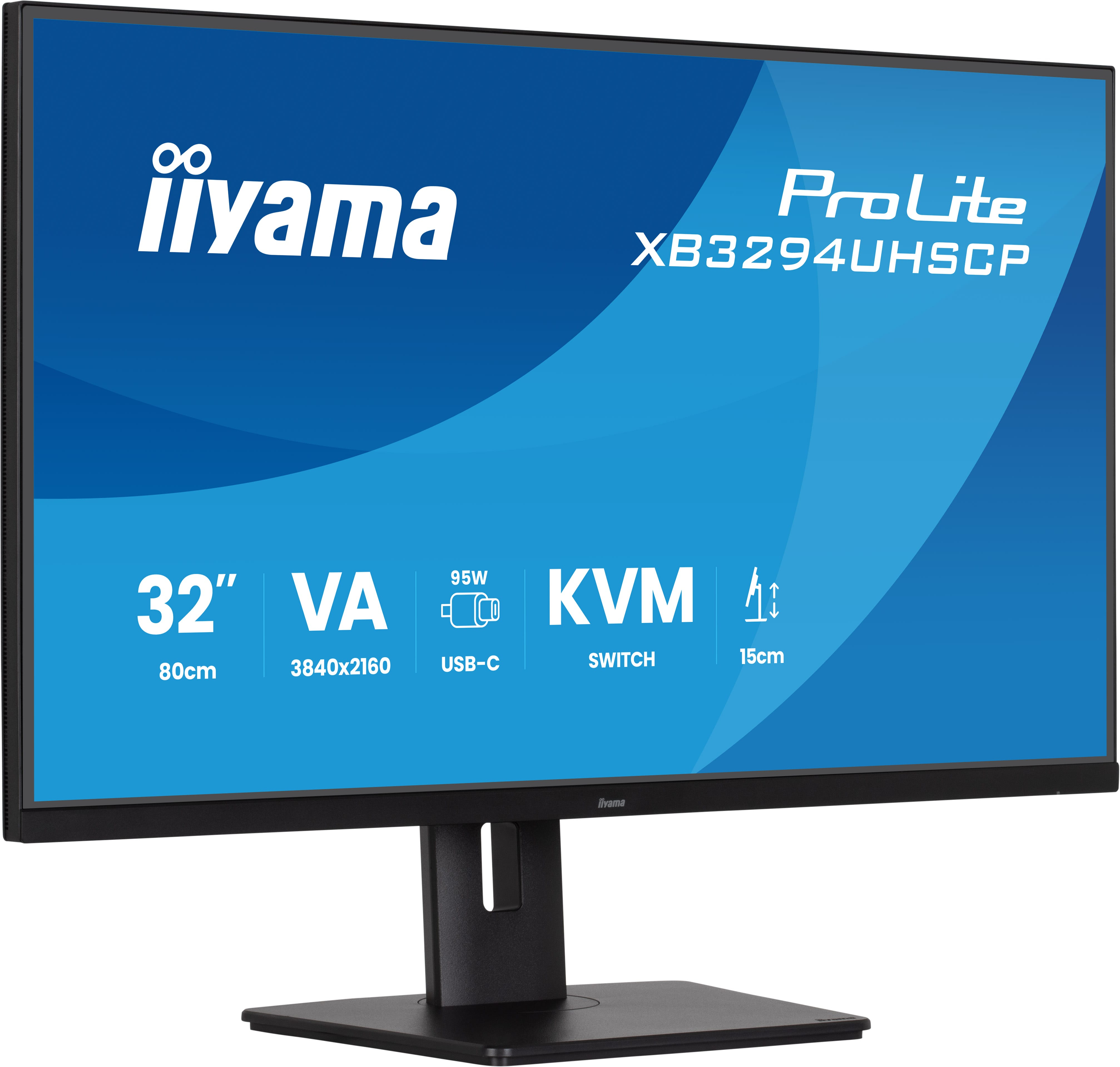 iiyama ProLite XB3294UHSCP-B1 Monitor 80cm (31.5") 4K UHD, VA, 2ms, HDMI, Displayport, USB-C