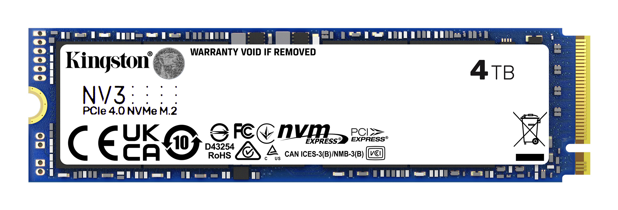 Kingston NV3 NVMe PCIe 4.0 SSD 4TB, M.2 2280 / M-Key / PCIe 4.0 x4
