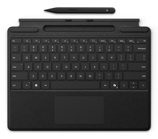 Microsoft Surface Pro Keyboard mit Copilot-Taste schwarz, Surface Slim Pen 2 Bundle, DE